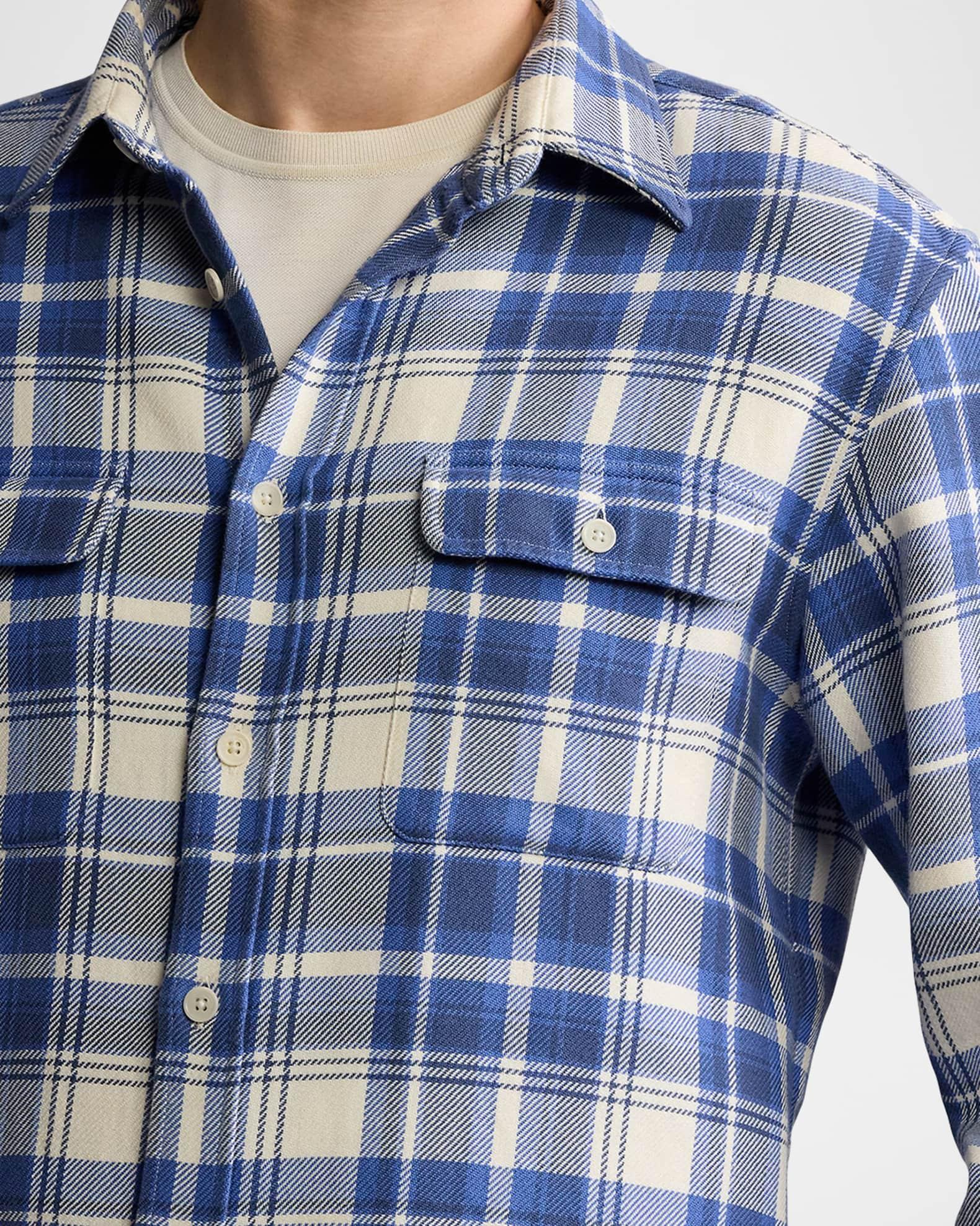 Men's Plaid Twill Sport Shirt Product Image