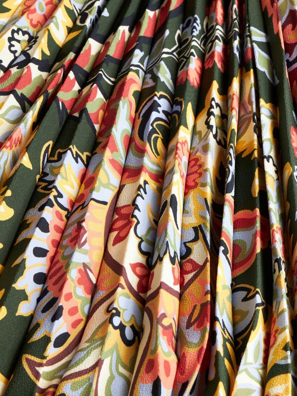 paisley-print pleated midi skirt Product Image