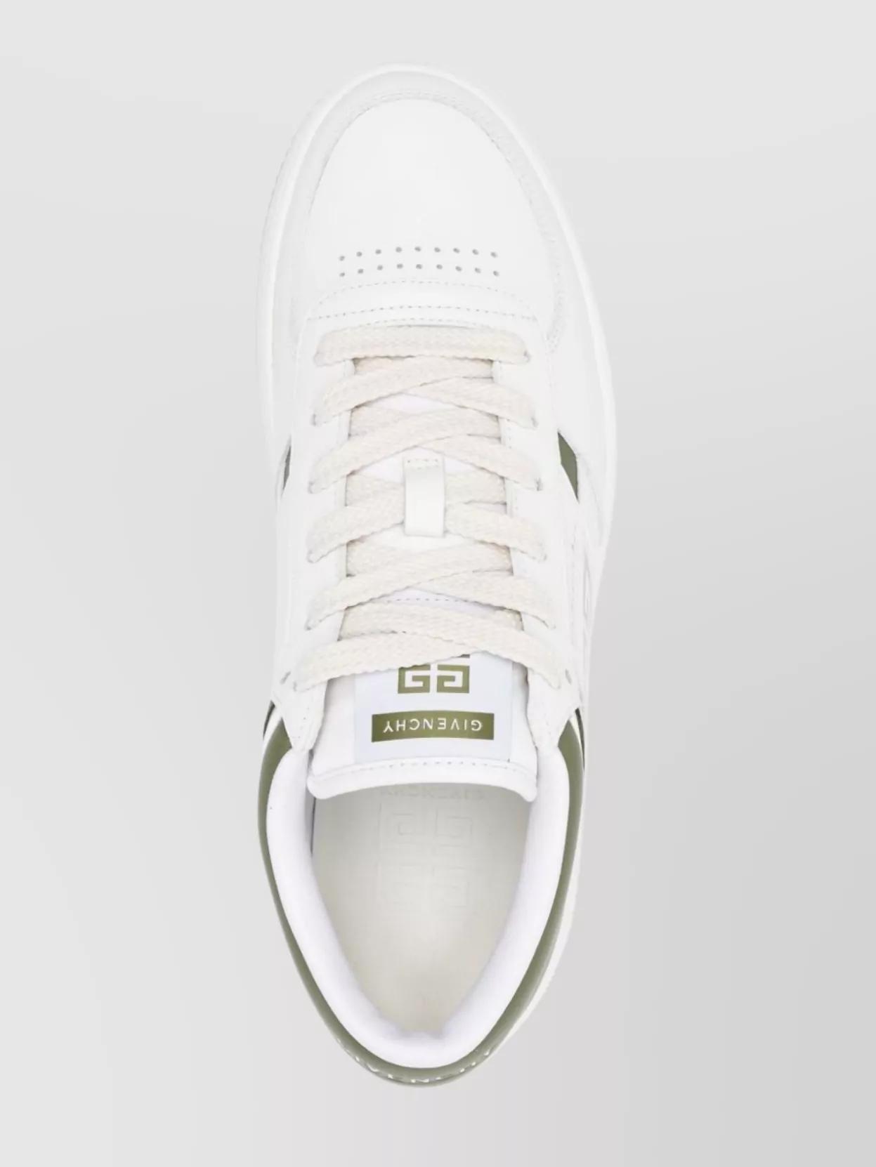 GIVENCHY Leather Sneakers With Rubber Sole And Panelled Design In White Product Image
