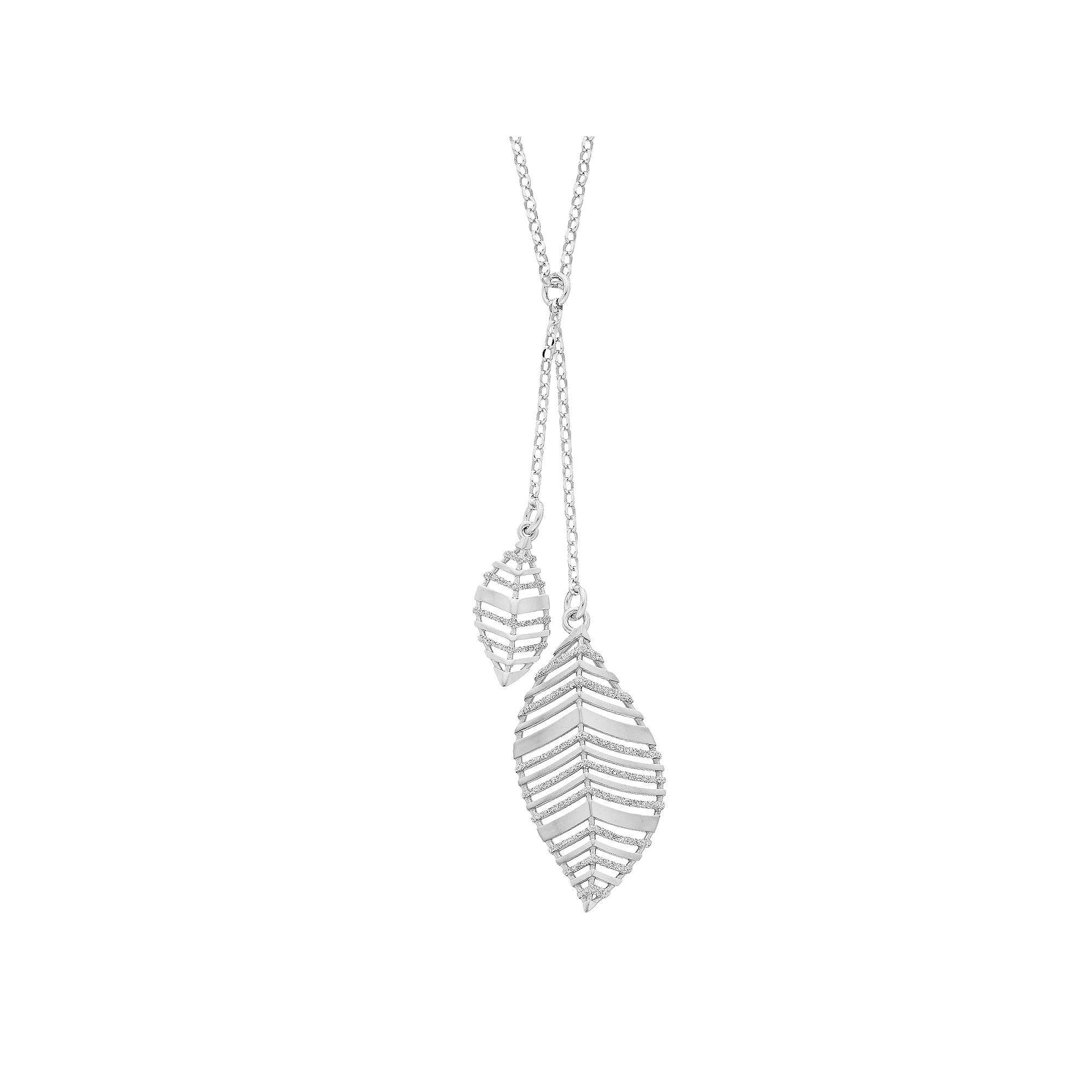 Sterling Silver Leaf Drop Necklace, Women's, Size: 17-19" ADJ Product Image