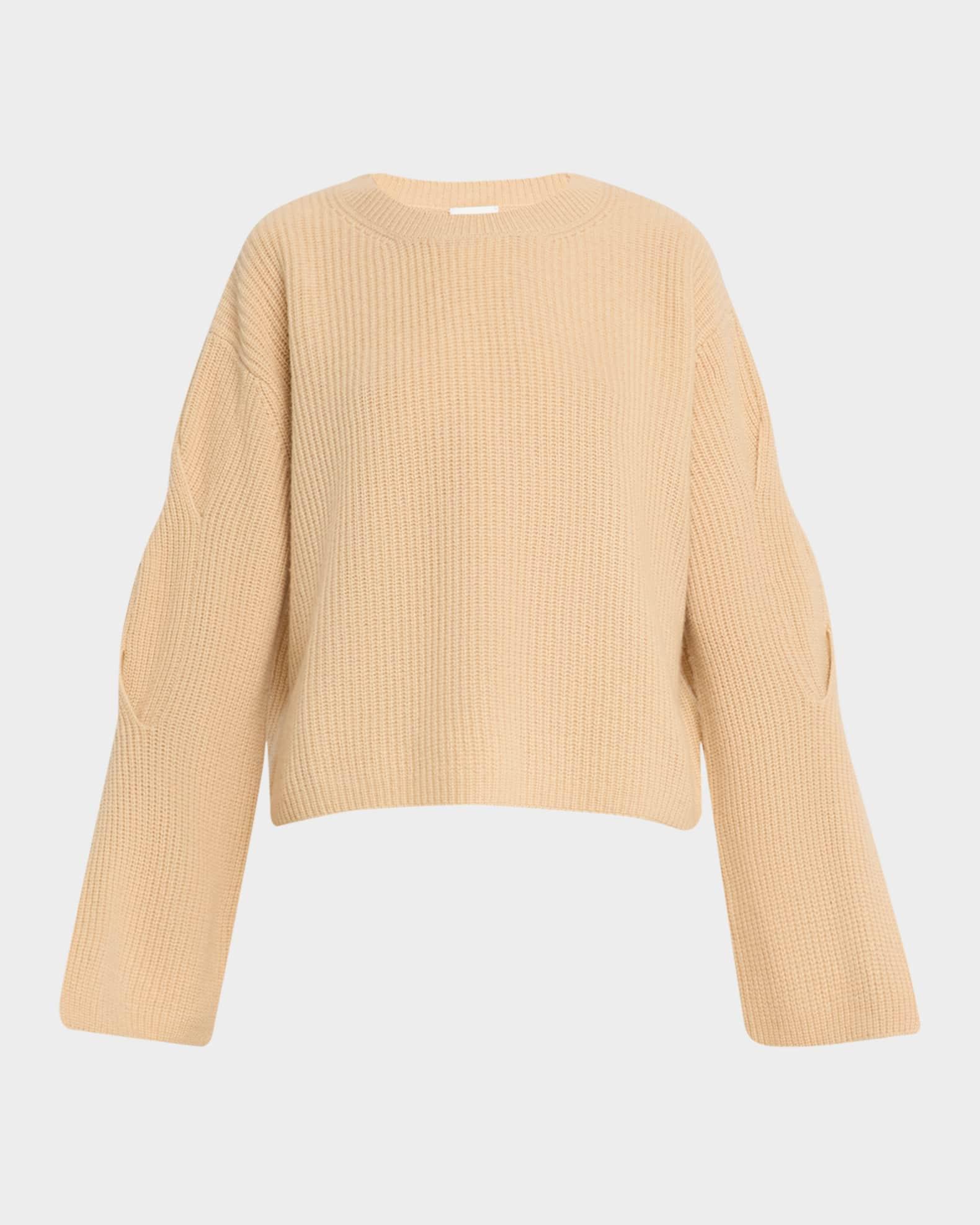 Ribbed Wool-Cashmere Crewneck Sweater Product Image