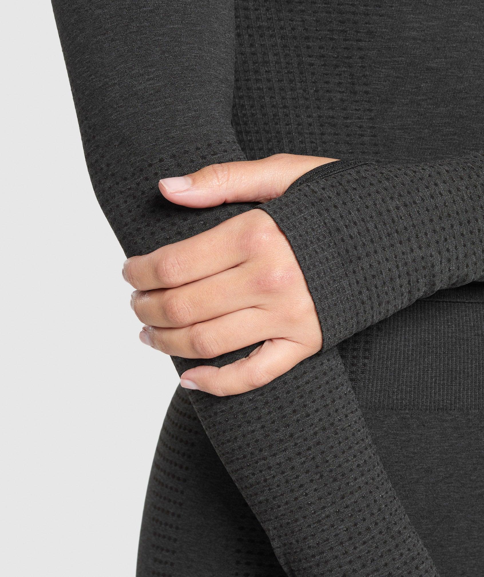 Gymshark Vital Long Sleeve Cut Out Top - Black Marl Female Product Image