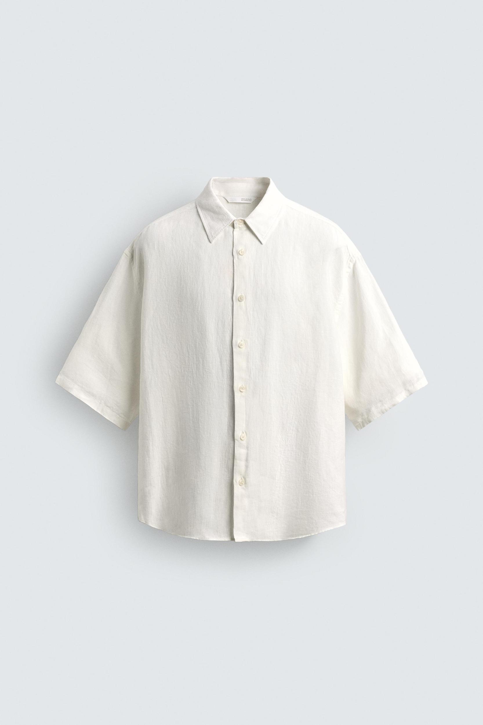 100% LINEN BOXY FIT SHIRT Product Image