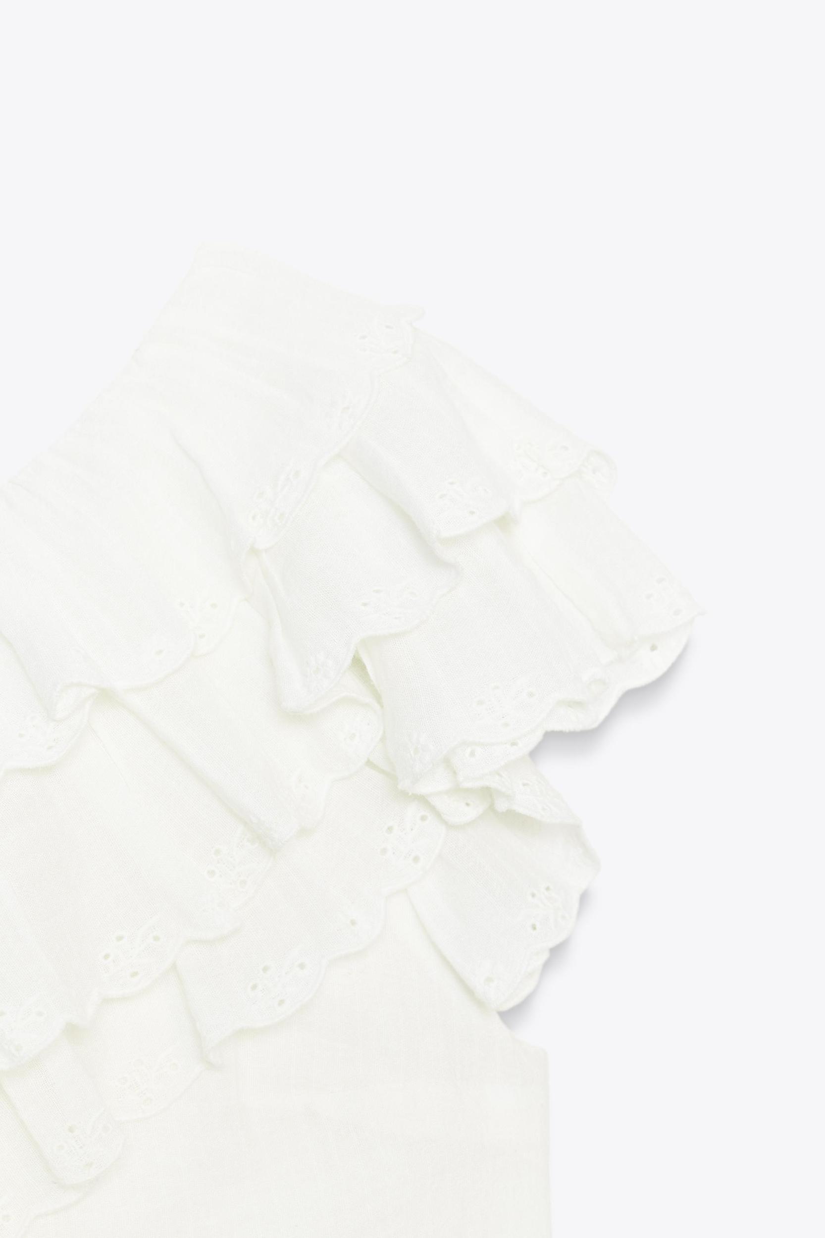 ASYMMETRIC RUFFLED GAUZE TOP Product Image