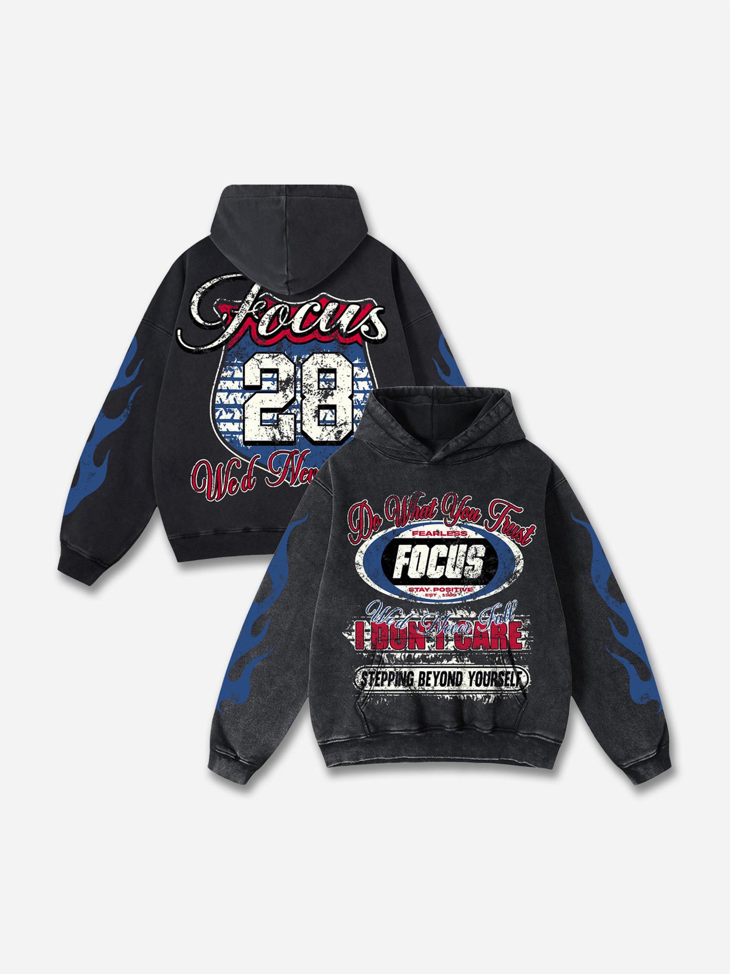 Richer Than My Opps Graphic Acid Wash Hoodie Product Image