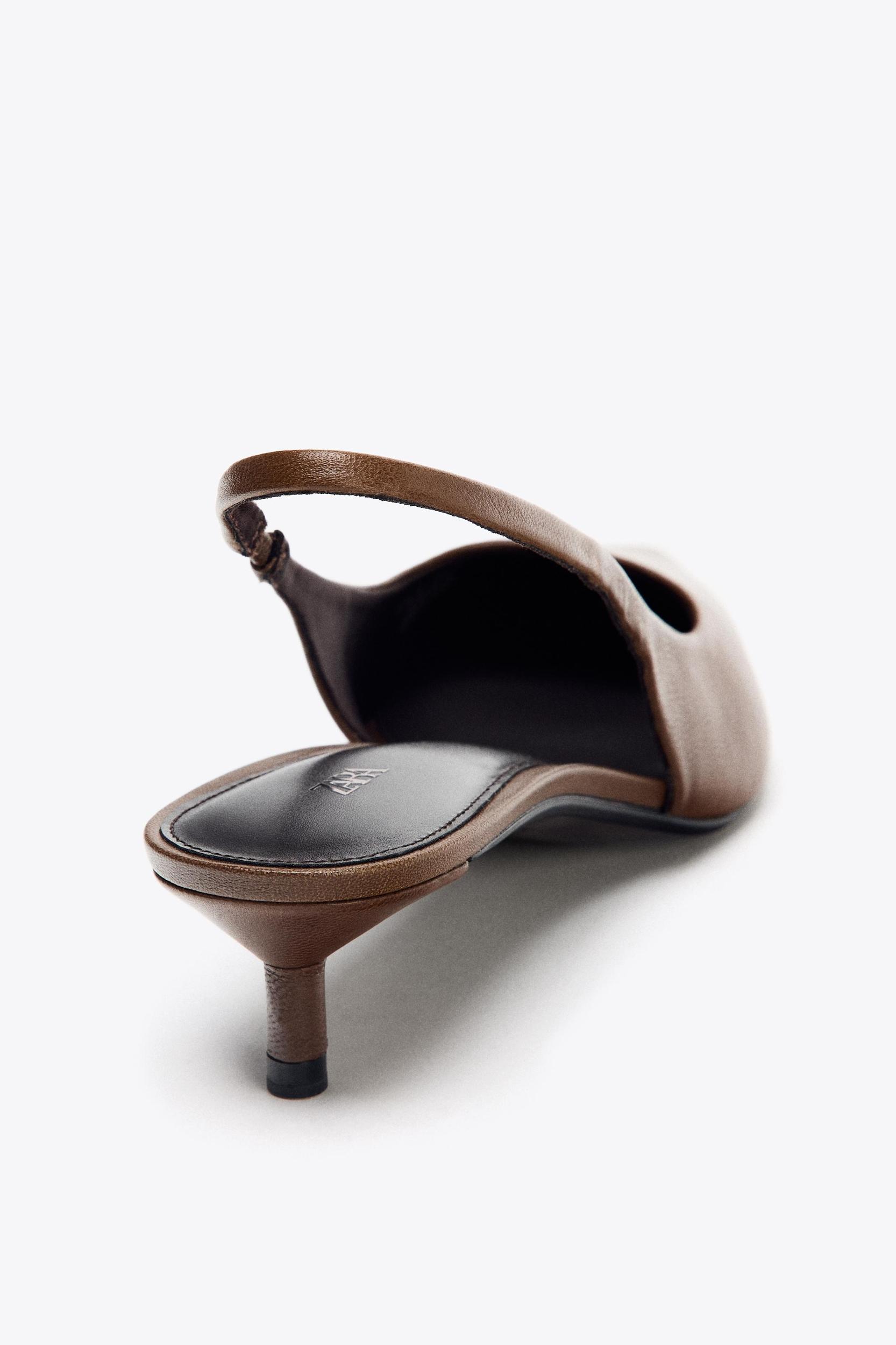 LEATHER KITTEN HEEL SHOES Product Image