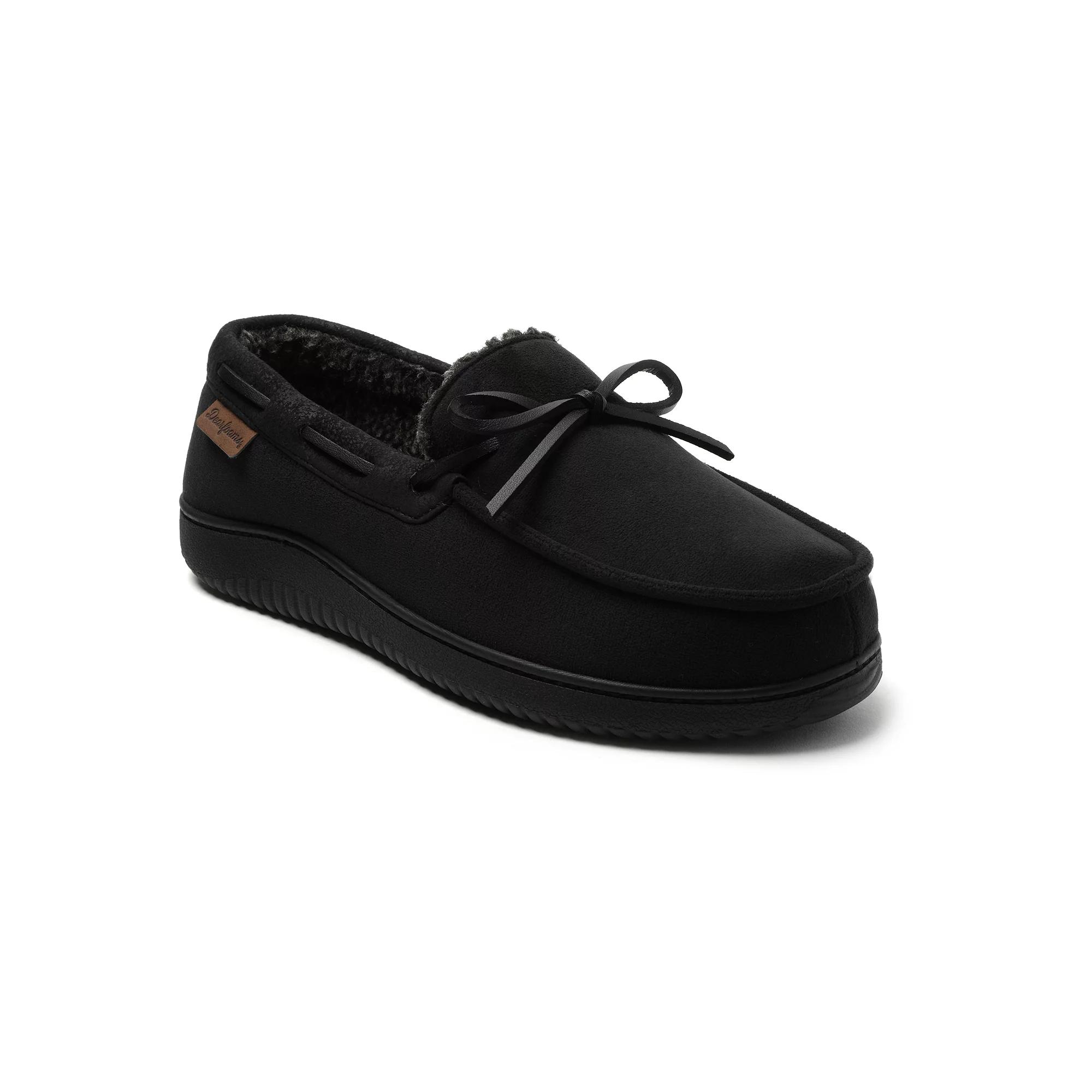 Dearfoams Pierce Mens Faux Suede Moccasin Slippers Product Image