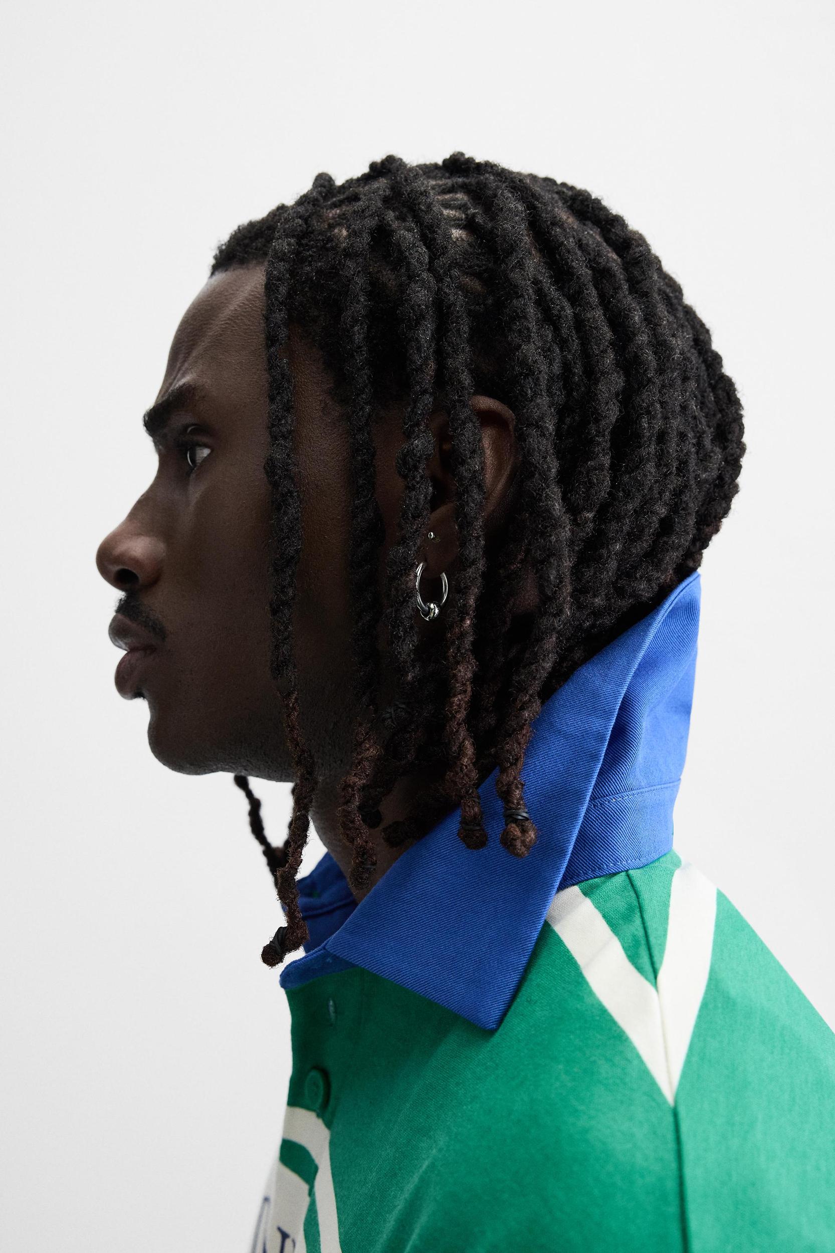 STRIPED TEXT POLO SHIRT Product Image