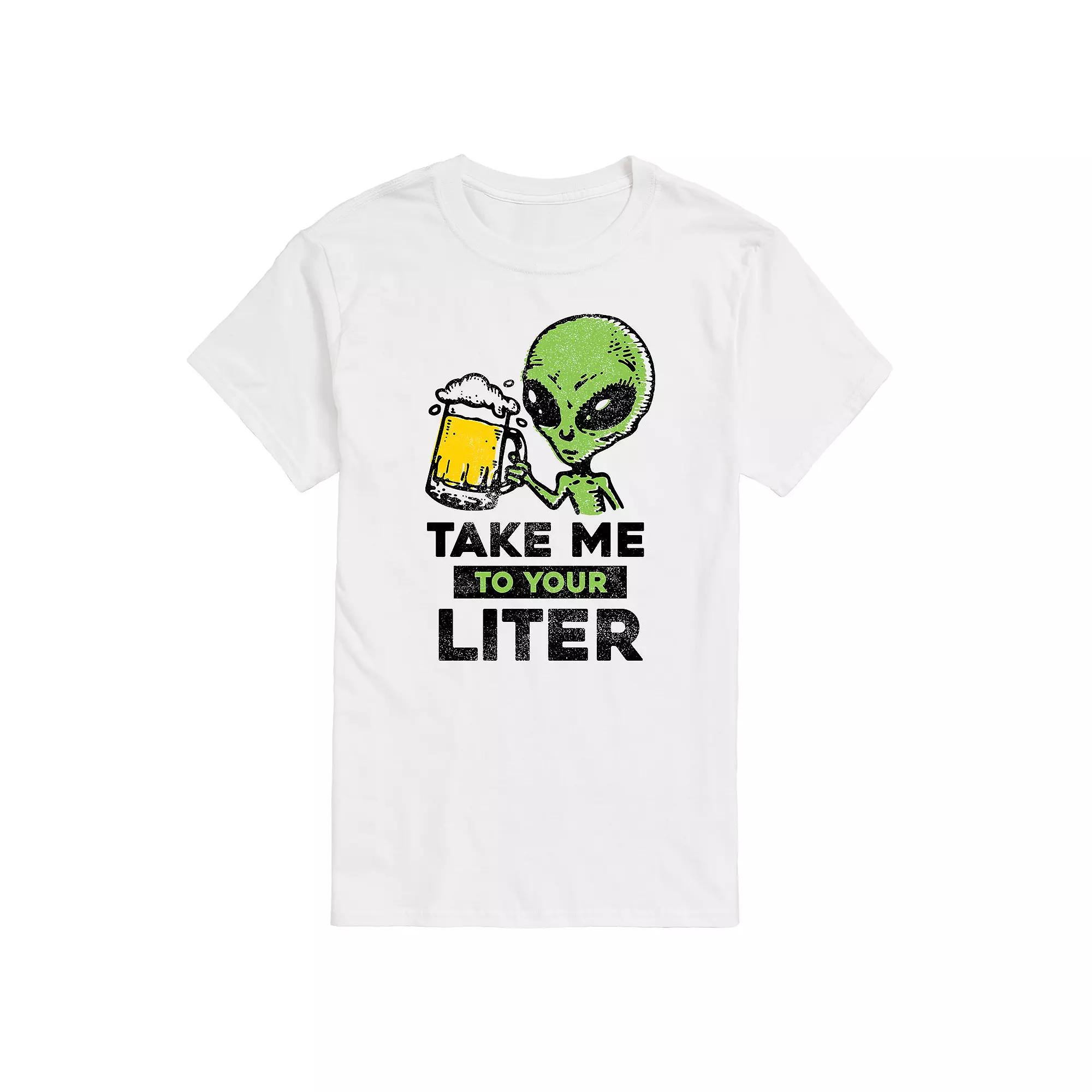 Men's Take Me To Your Liter Alien Beer Graphic Tee,  Product Image