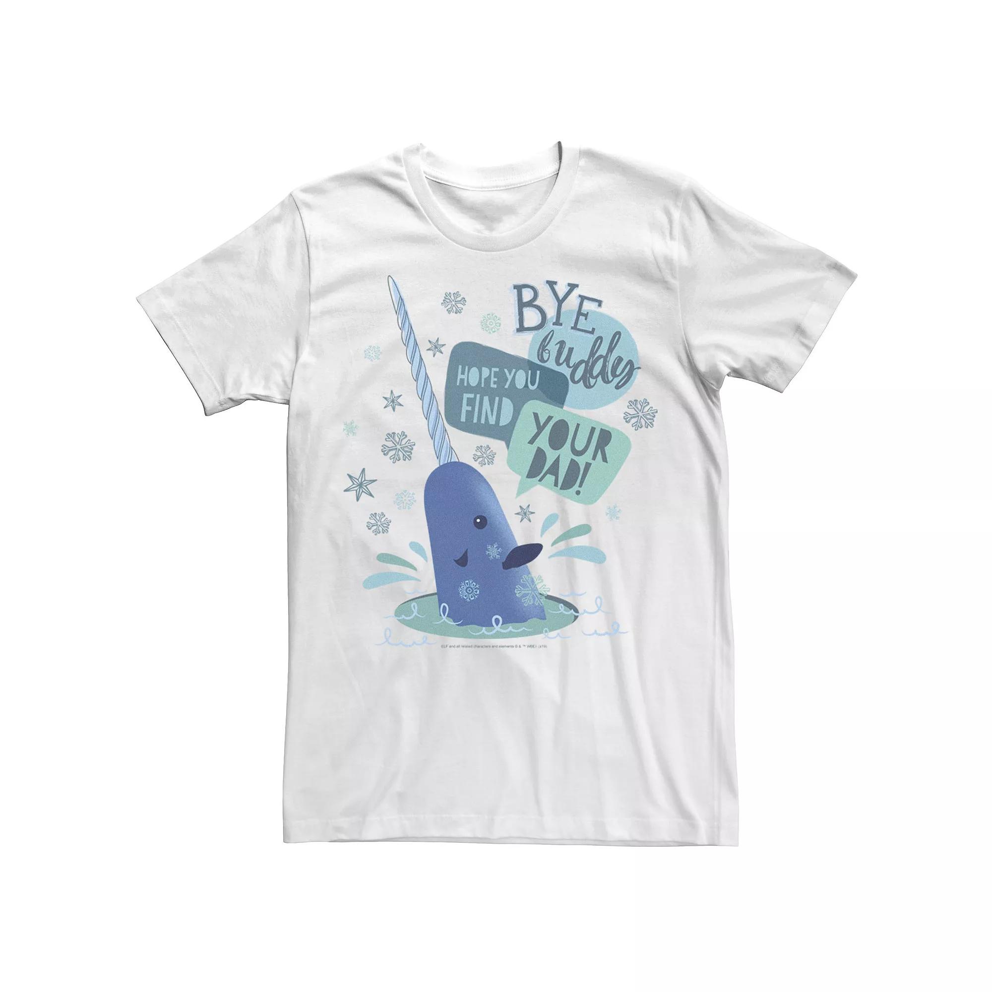 Big & Tall Elf Narwhal "I Hope You find Your Dad" Text Poster Tee, Men's,  Product Image