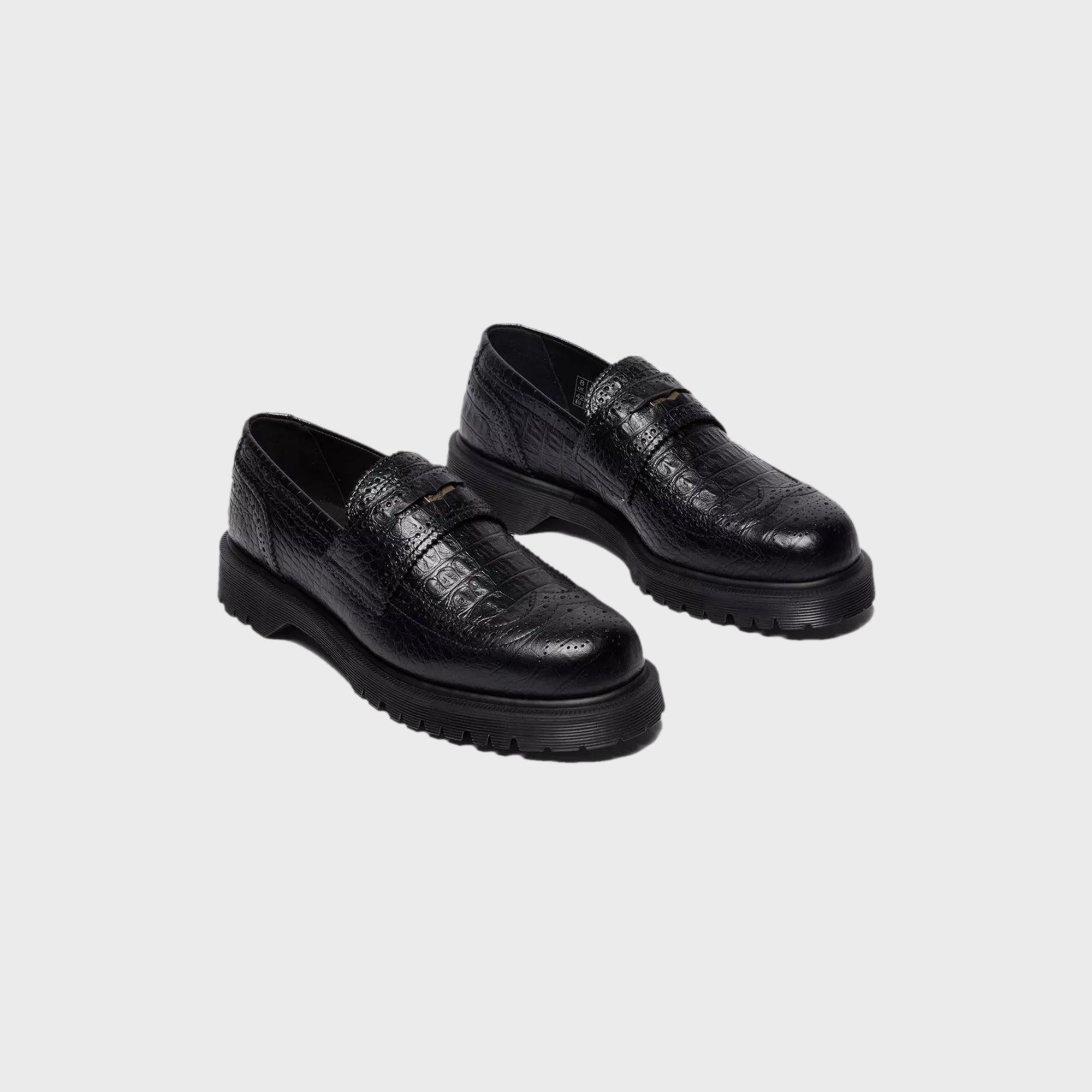 Dr. Martens Penton Brogue Emboss Leather Loafers - Black Male Product Image