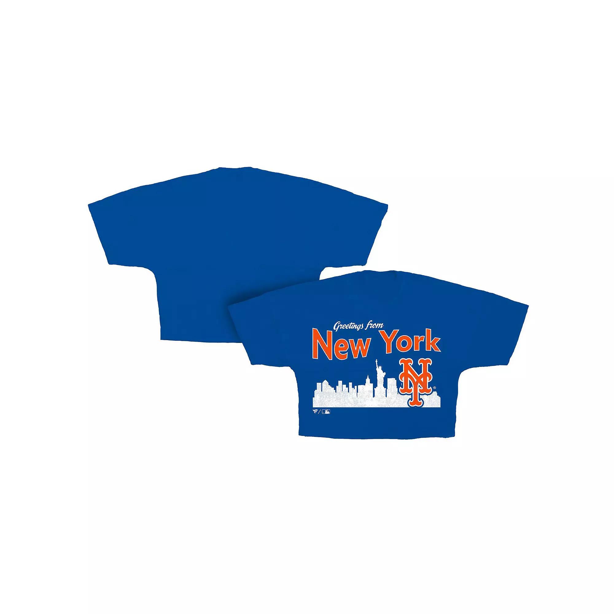 Women's Fanatics Royal New York Mets Skyline Crop T-Shirt,  Product Image
