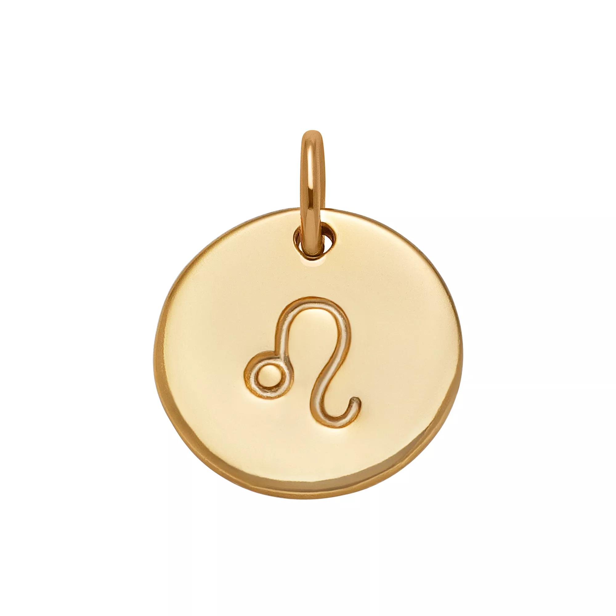 PRIMROSE 18k Gold Over Silver Etched Zodiac Disc Charm, Women's, Gold Tone Libra Product Image