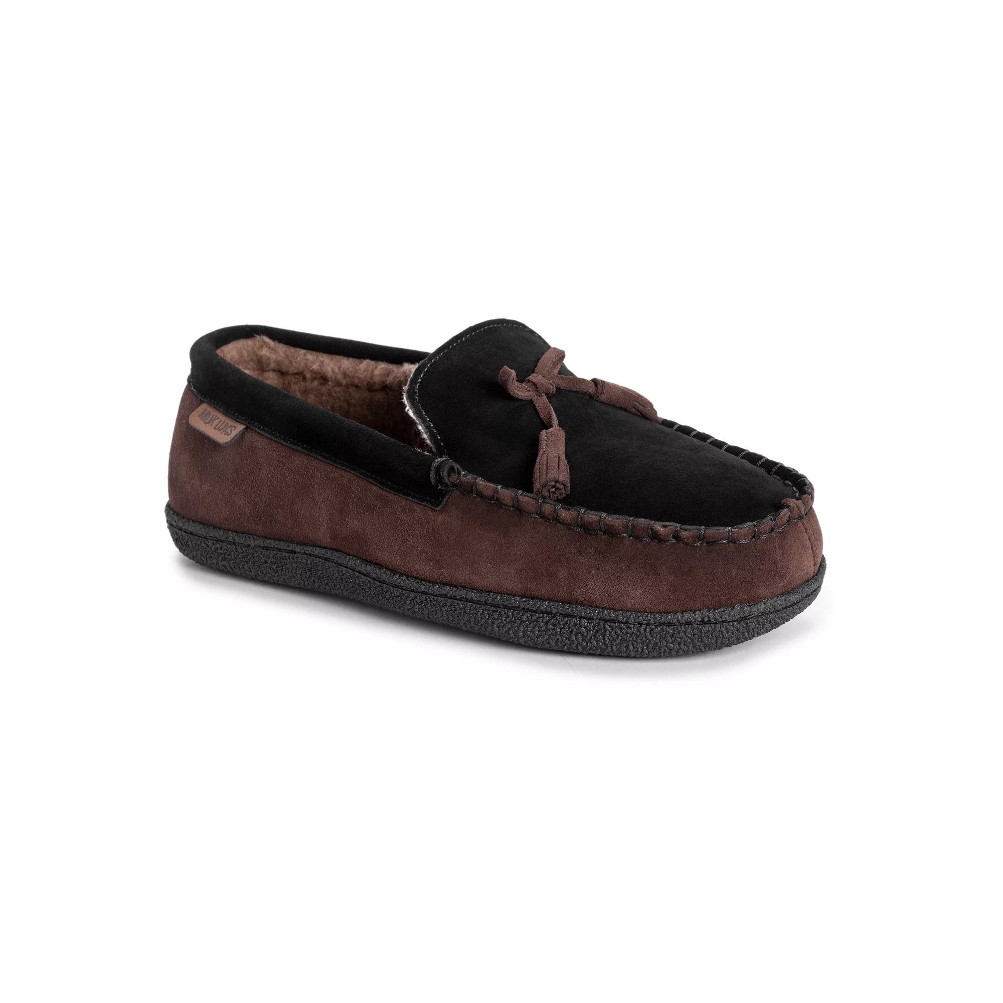 MUK LUKS Talan Men's Leather Moccasin Slippers,  Product Image