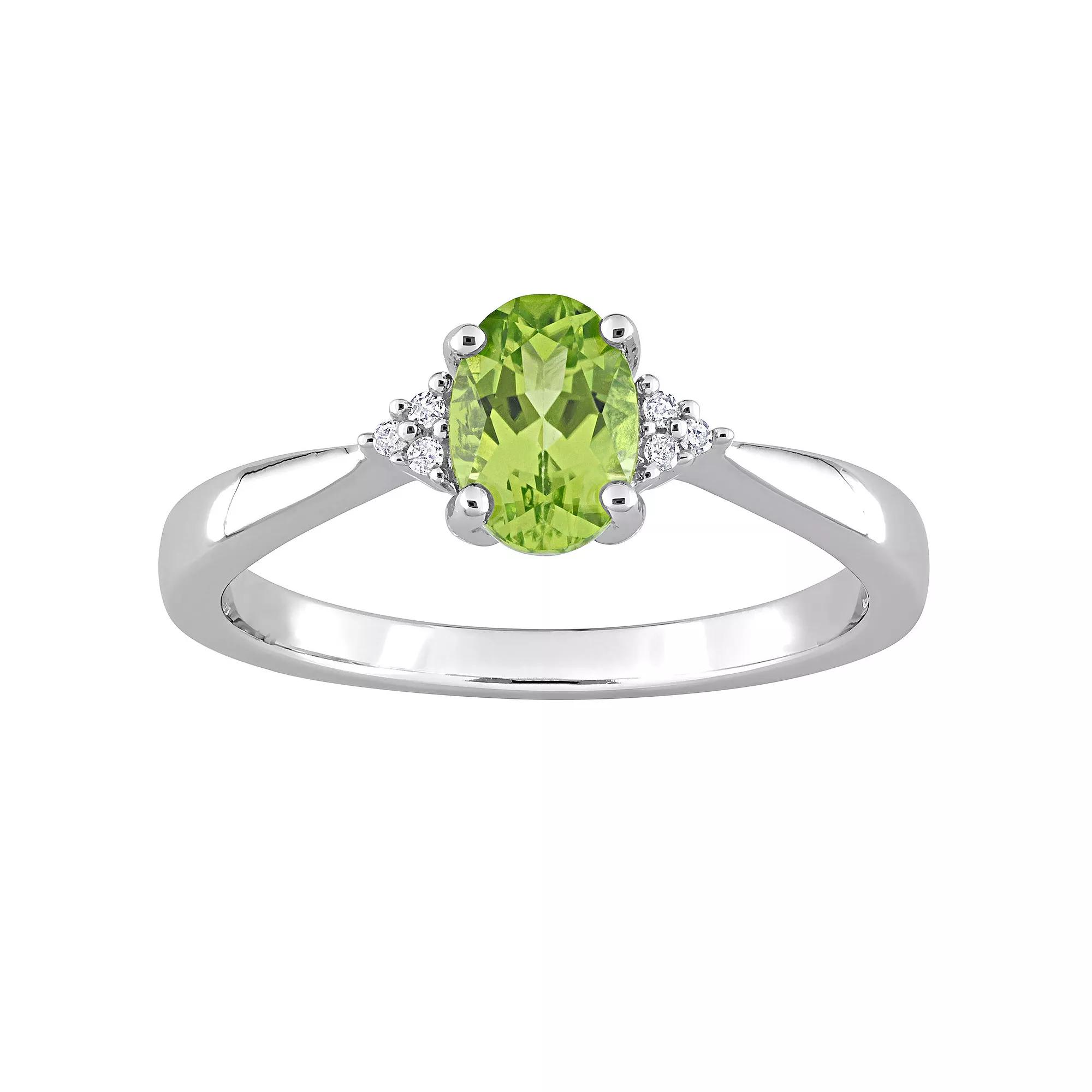 Stella Grace Sterling Silver Peridot & Diamond Accent Ring, Women's, Size: 8 Product Image