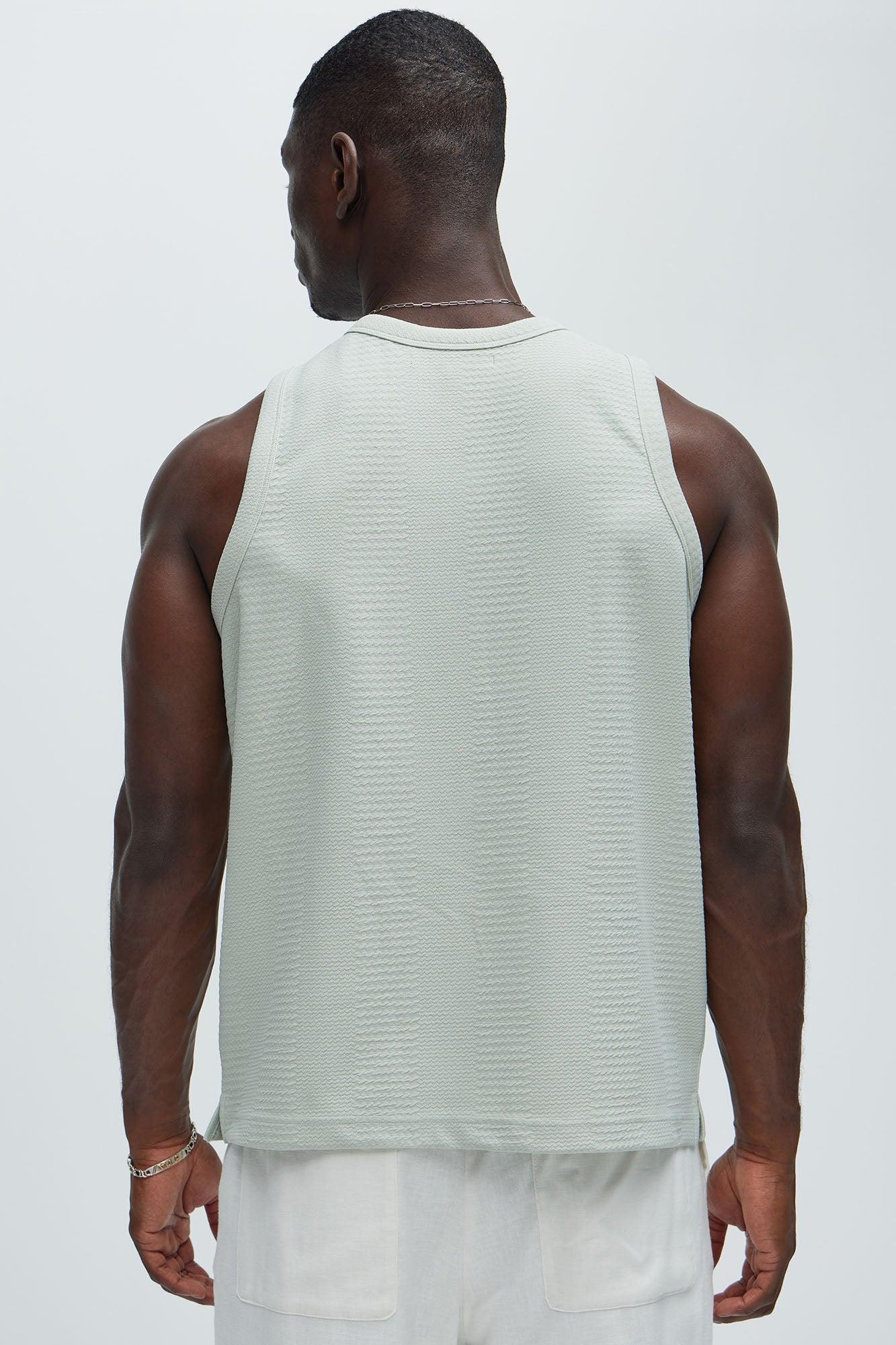 Angelo Textured Tank - Sage Product Image