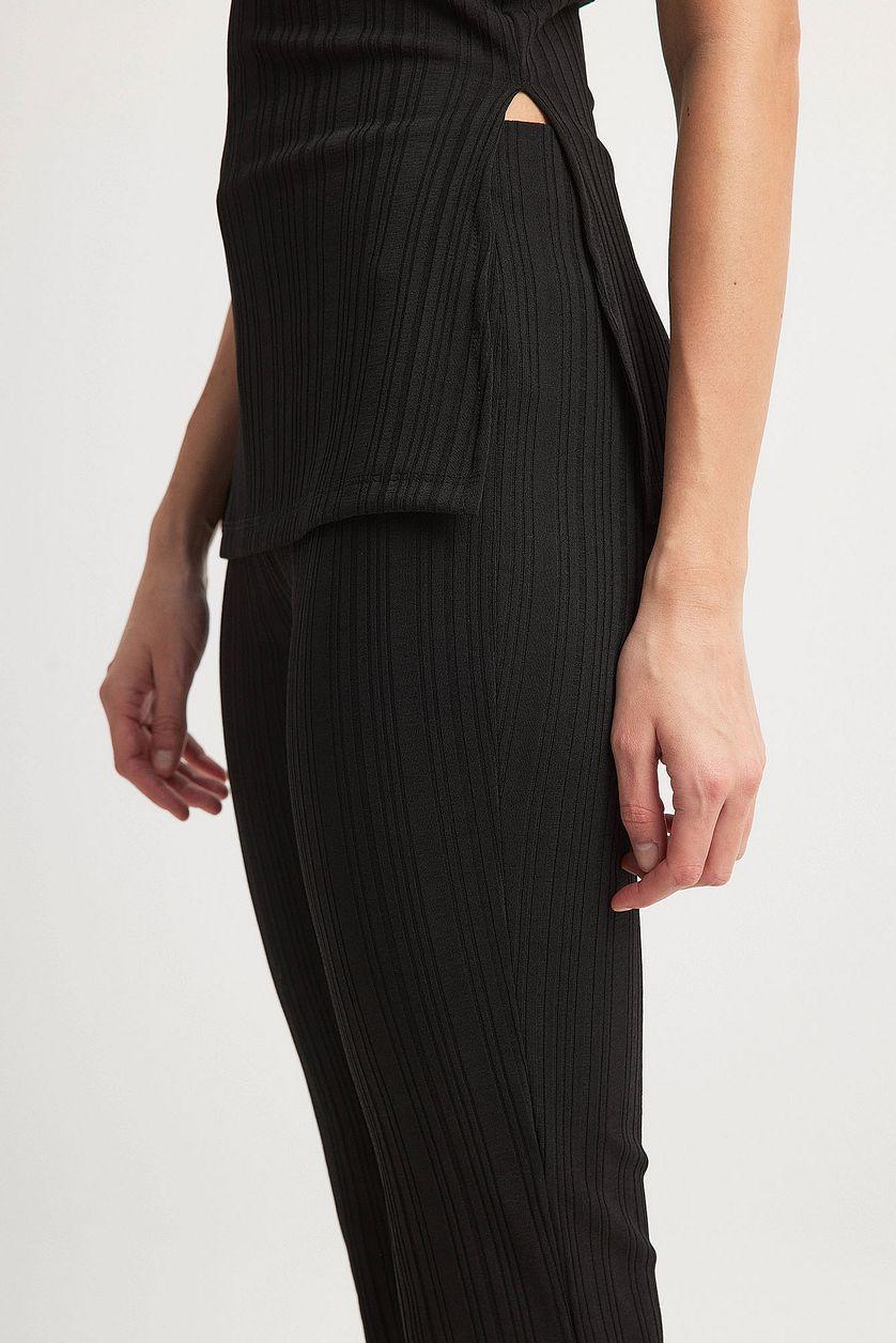 Ribbed Mid Waist Trousers Product Image