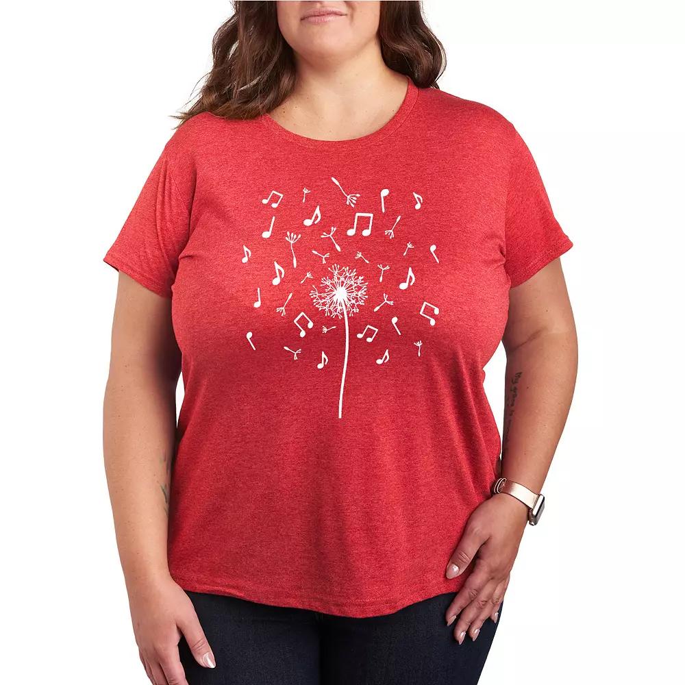 Plus Music Note Dandelion Graphic Tee, Women's,  Product Image