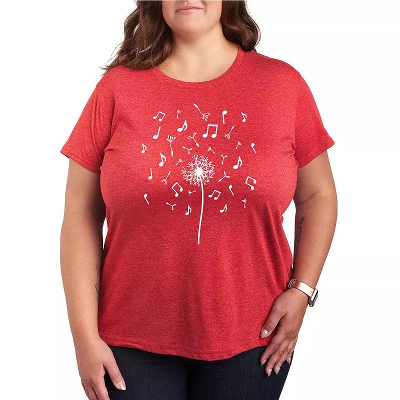 Plus Music Note Dandelion Graphic Tee, Women's,  Product Image