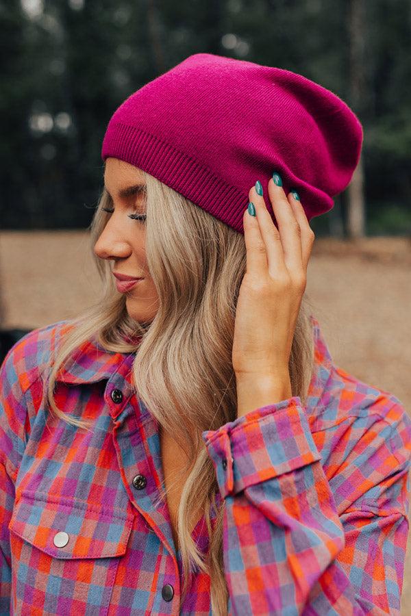 Playlist On Repeat Beanie In Berry Product Image