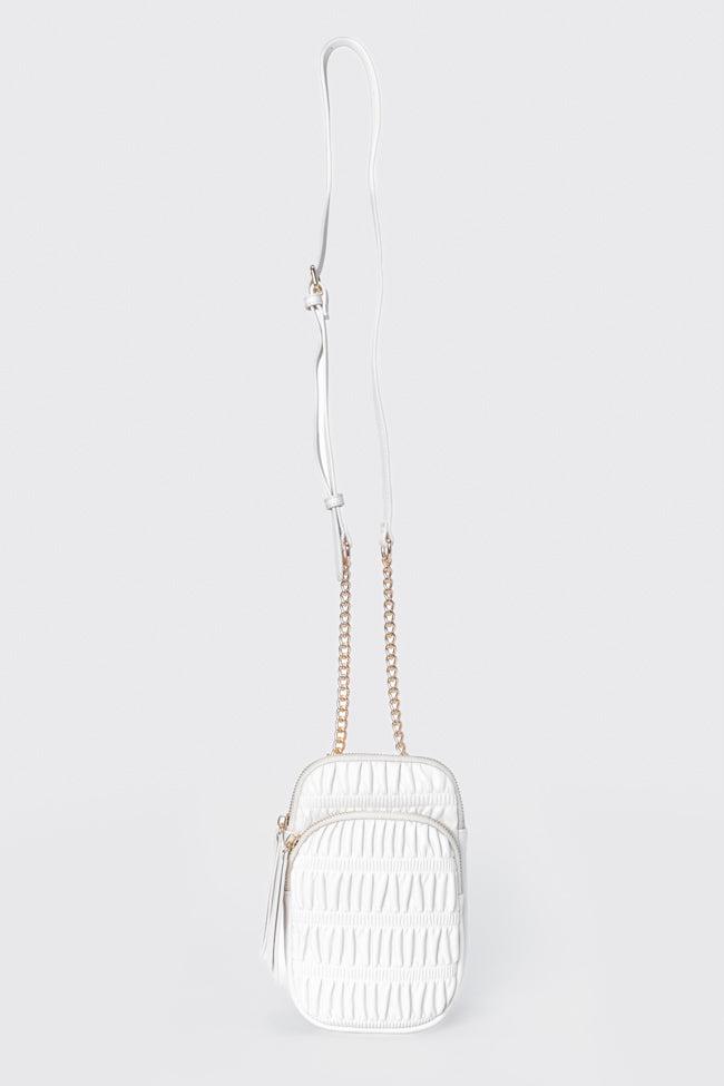 Ivory Ruched Crossbody Purse SALE Product Image