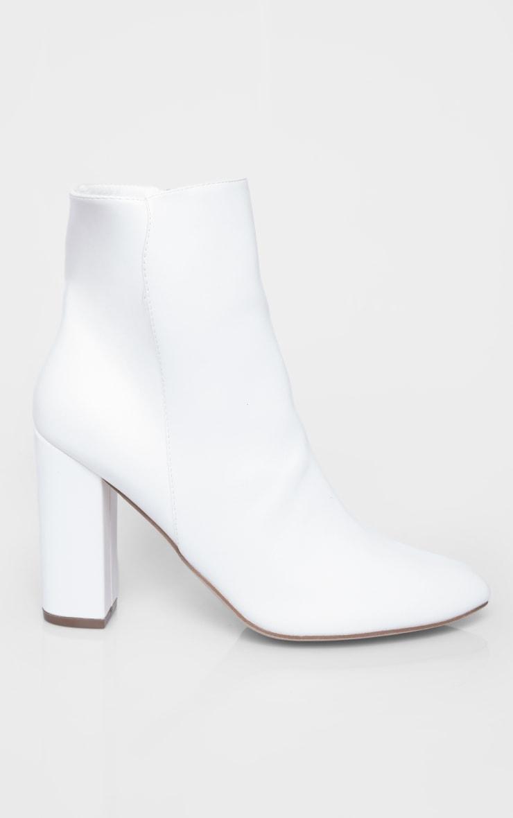 Behati White Faux Leather Ankle Boot Product Image