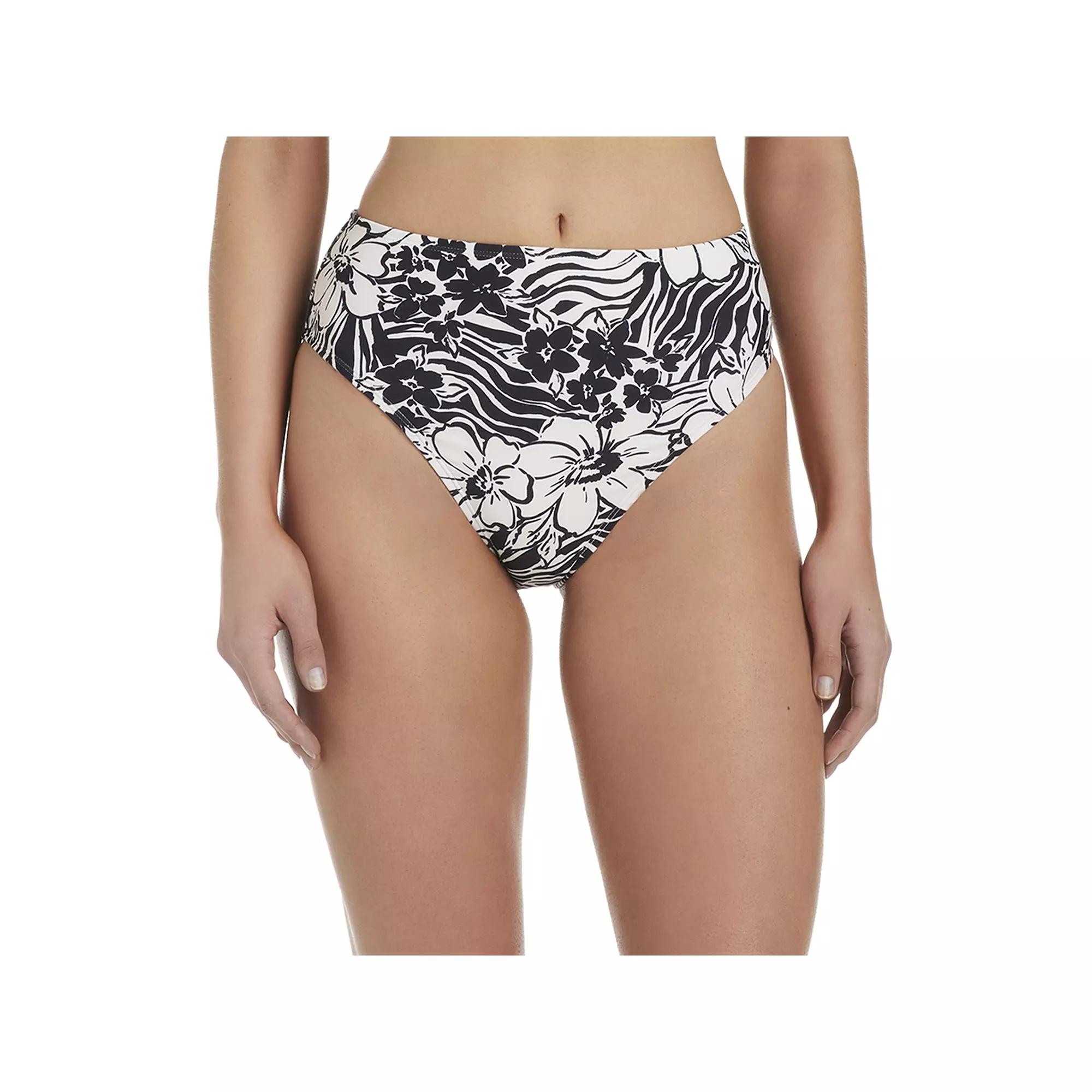 Women's Modern Supply by Sanctuary High Rise High Leg Swim Suit Bottoms, Size: Small, Animal Instincts Product Image
