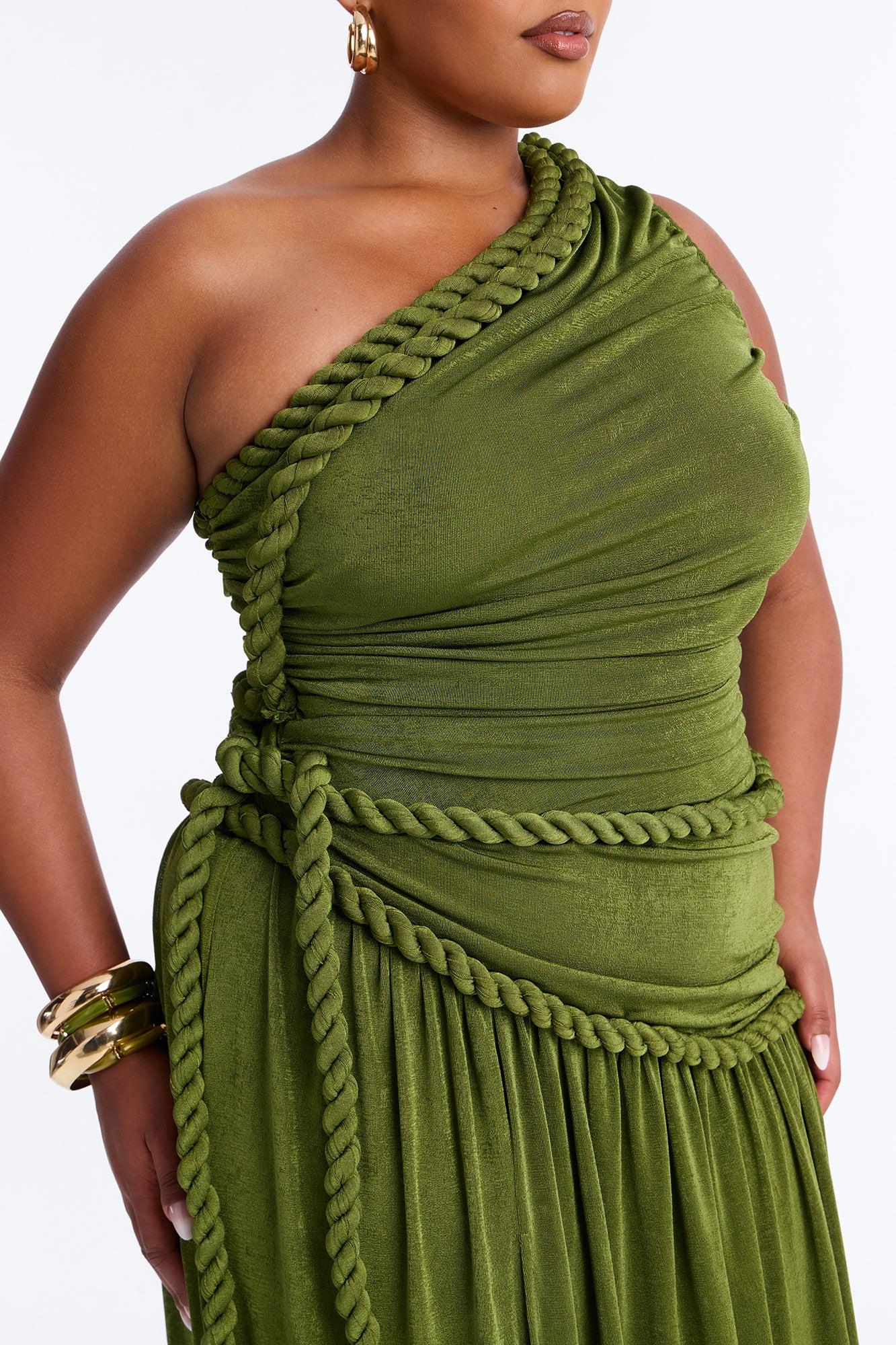Corina Twist Slinky Maxi Dress - Olive Female Product Image