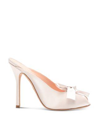 Women's Bow Peep Toe Mules Product Image