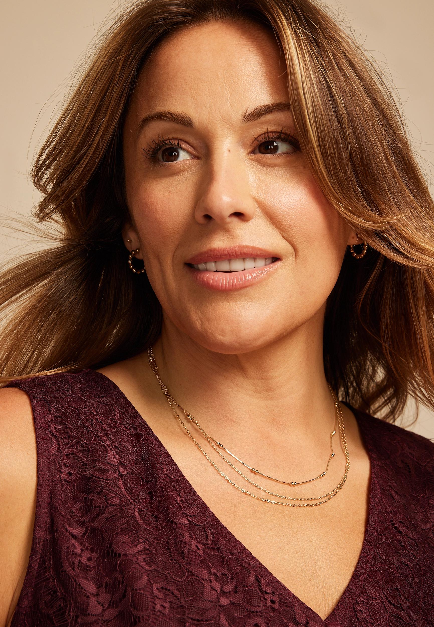 Gold Dainty Triple Layered Necklace Product Image