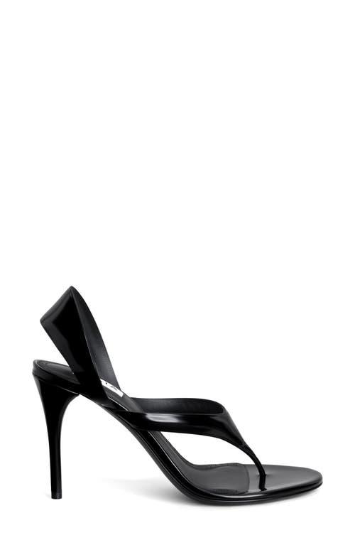 ALAÏA Leather Thong Slingback Sandals In Noir Product Image