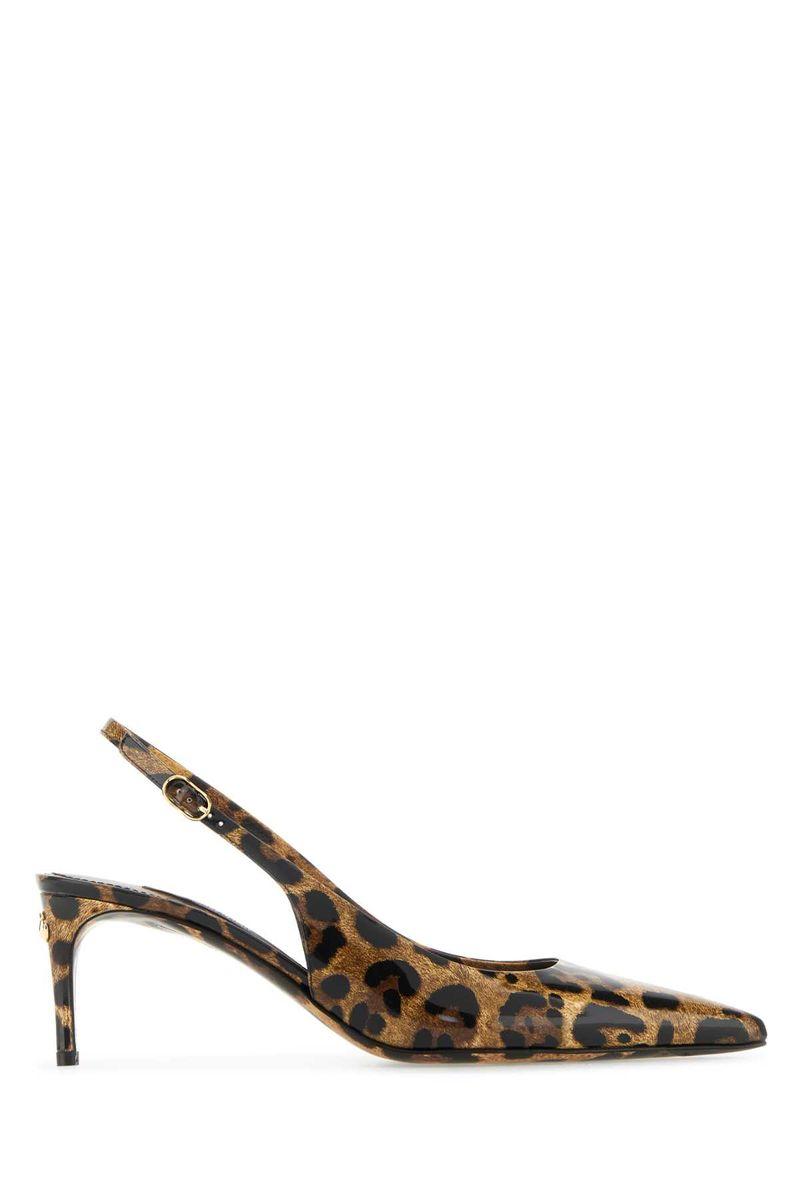 DOLCE & GABBANA Luxurious Leopard Printed Slingback Pumps For Women In Lavender Product Image