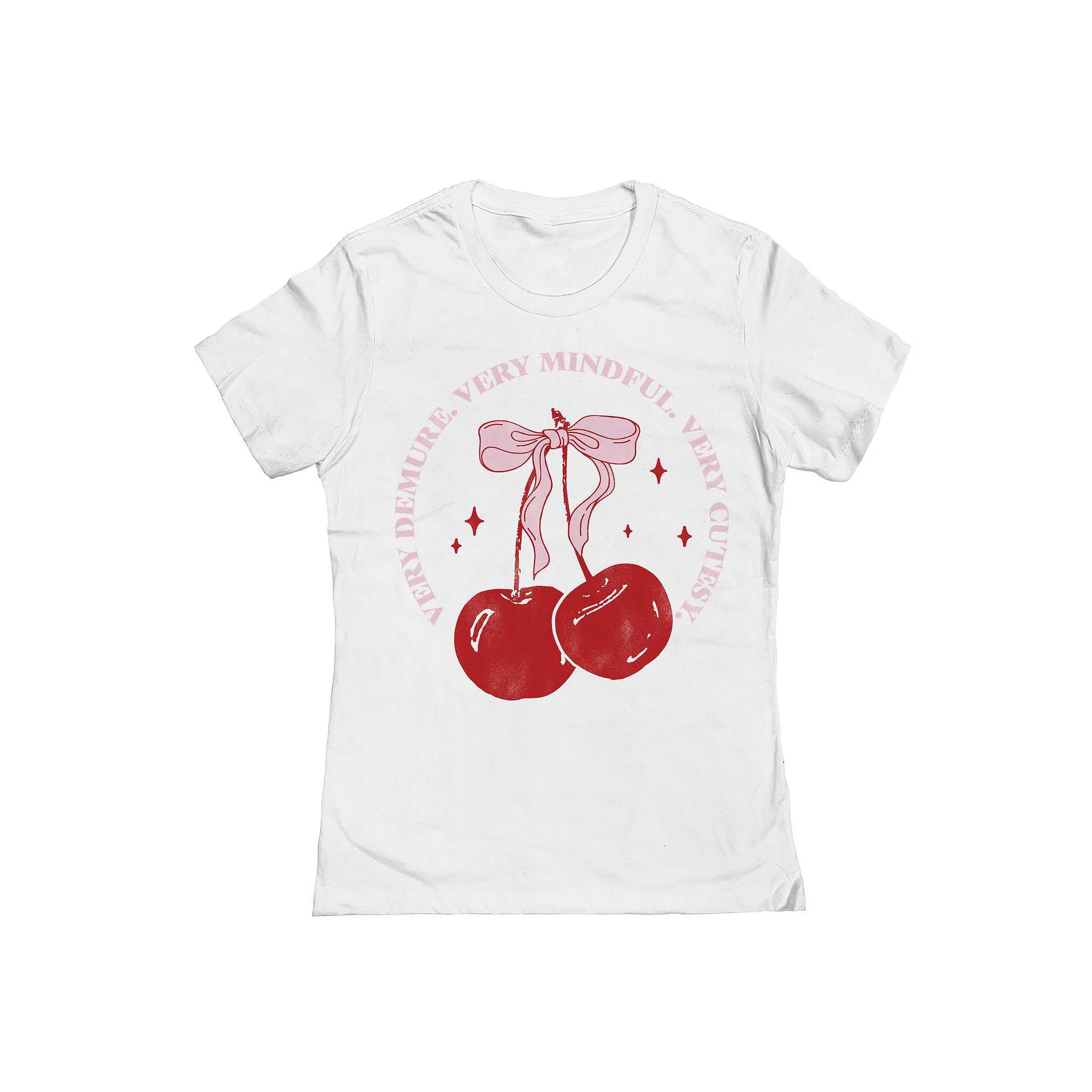 Junior's Grayson Threads The Label Very Demure Cherries Graphic Tee, Girl's,  Product Image
