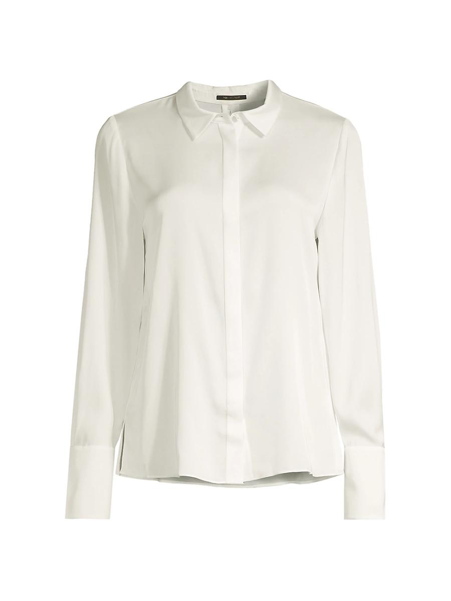Womens Larissa Collared Silk-Blend Blouse Product Image