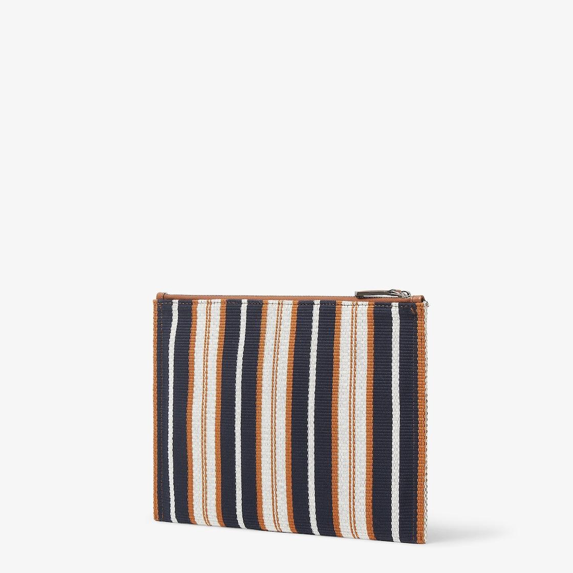 Signature Flat Pouch MediumMulticolor striped canvas pouch Product Image