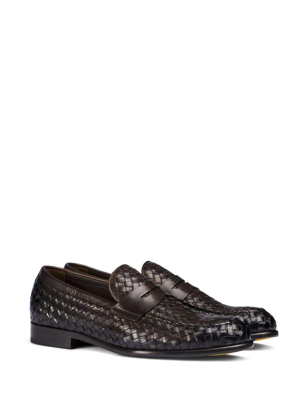 woven leather loafers  Product Image