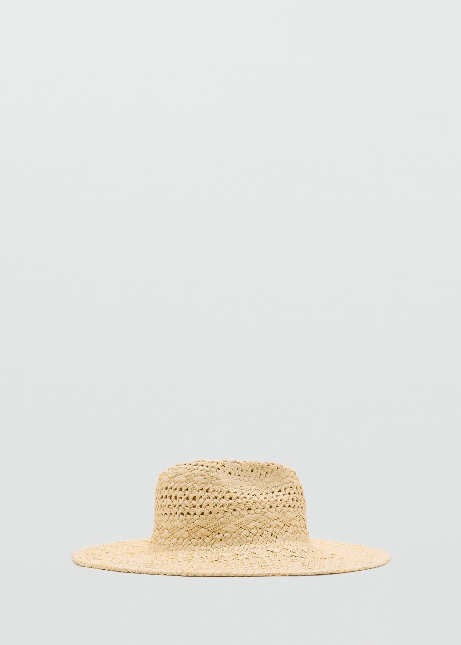 Natural fiber hat with openwork details - Women | MANGO USA Product Image