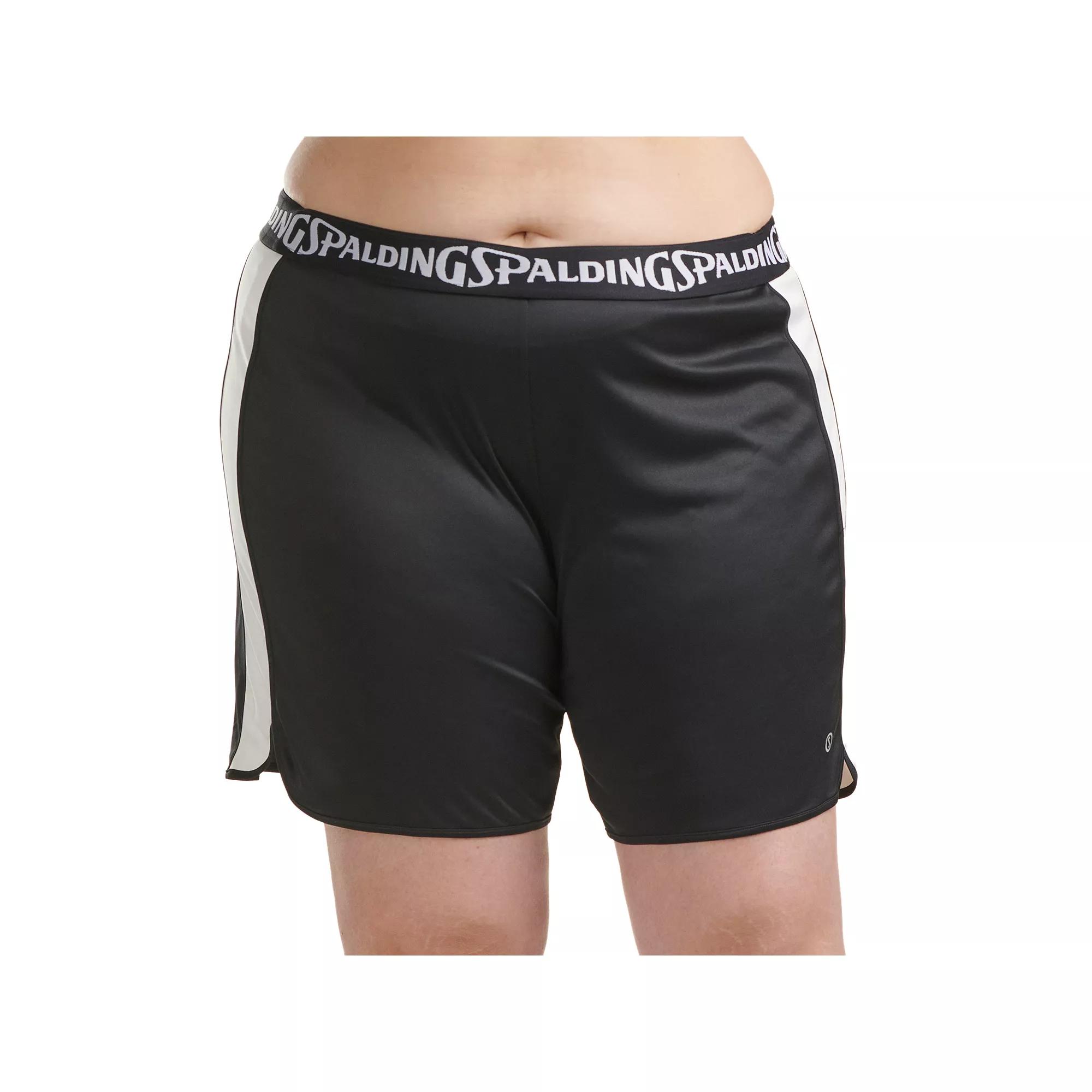 Plus Size Spalding Basketball Shorts, Women's, Size: 3XL, Black White Product Image