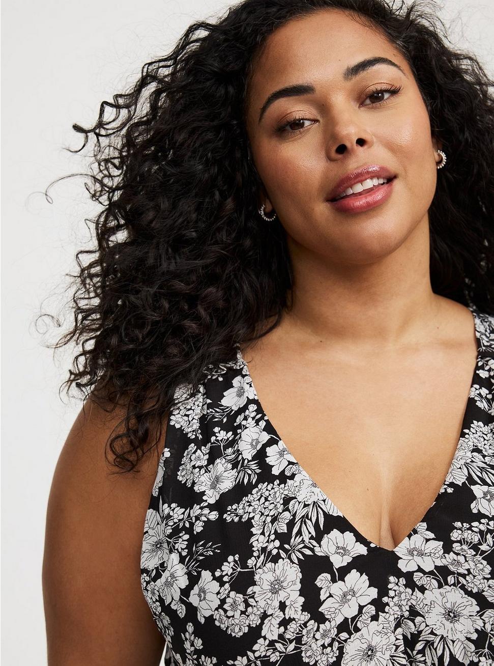 Midi V-Neck Ruffle Dress Product Image