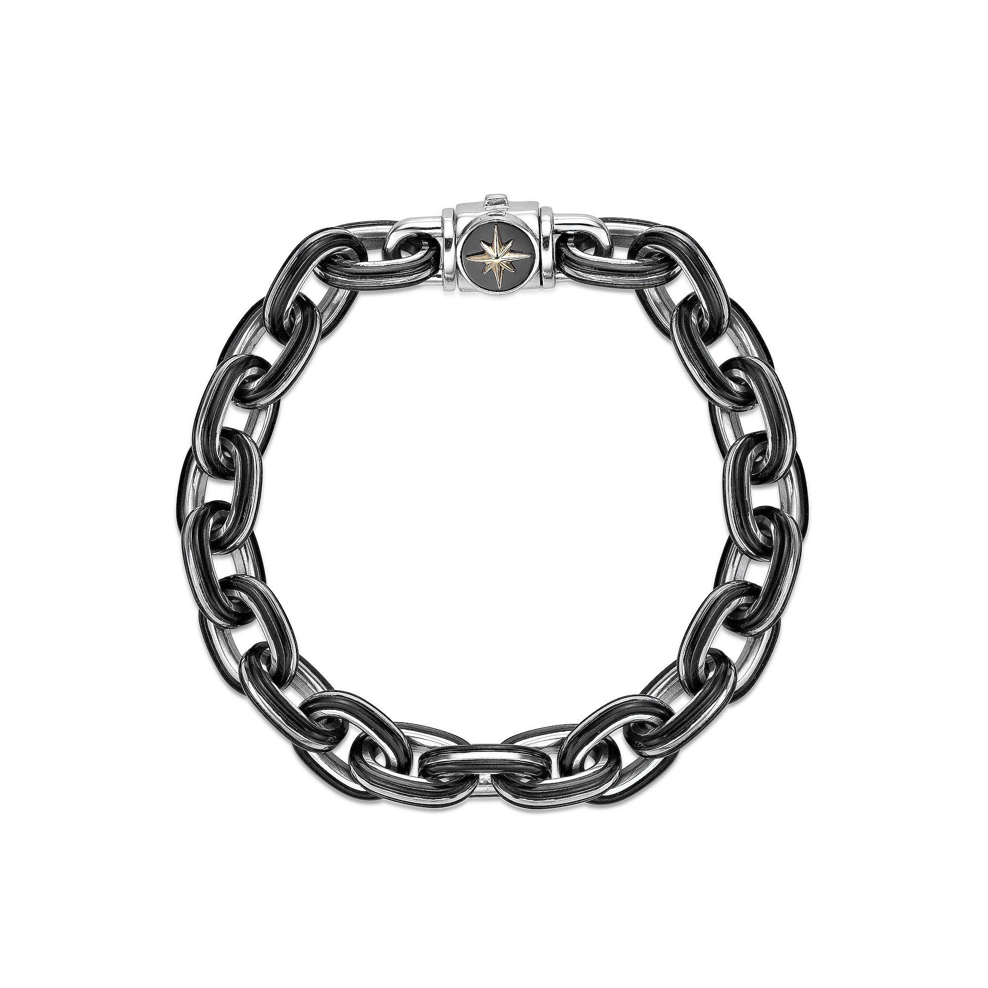 Men's LYNX Black Ion-Plated Stainless Steel 10 mm Cable Chain Bracelet, Size: 8.5" Product Image