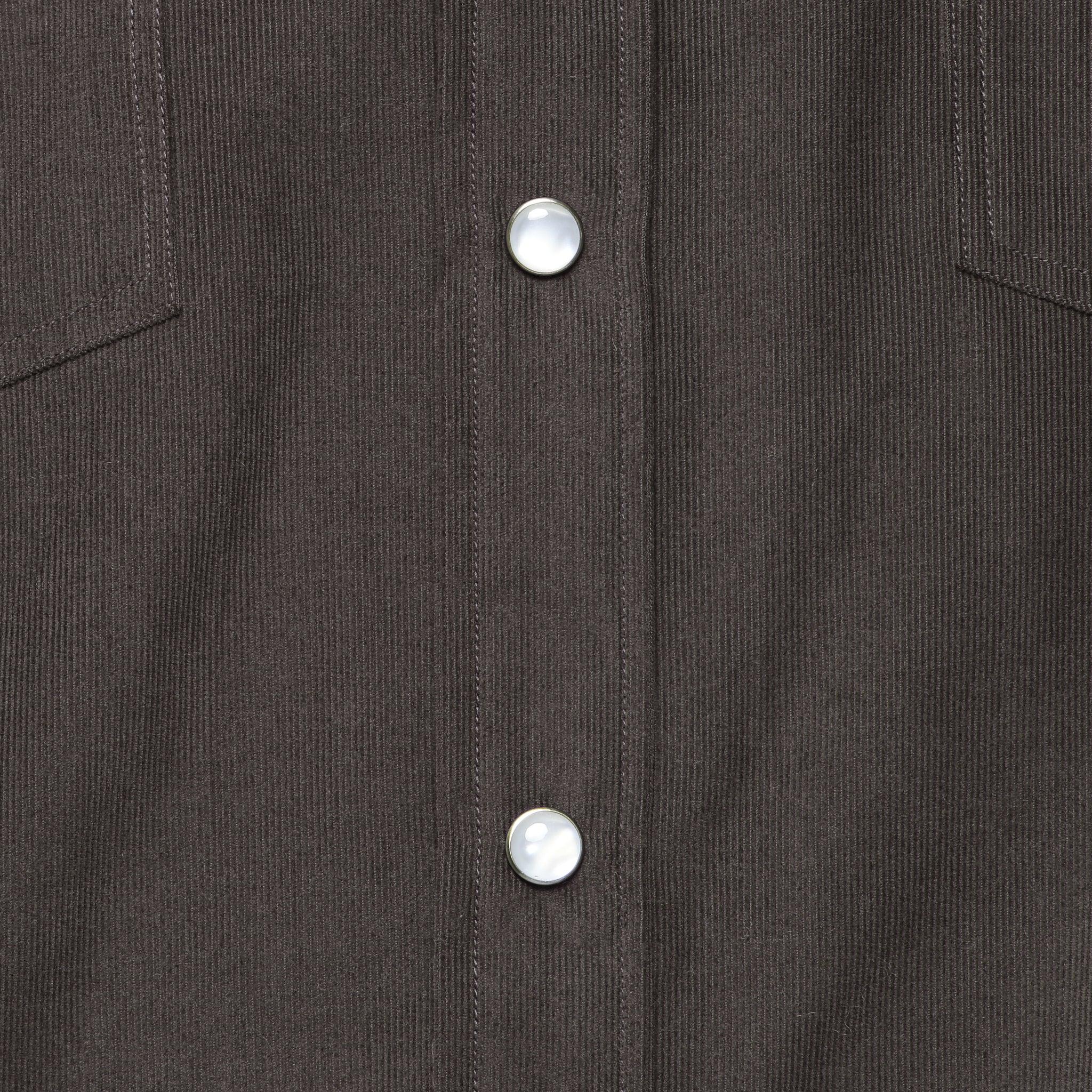 Micro Corduroy Western Shirt - Brown Product Image