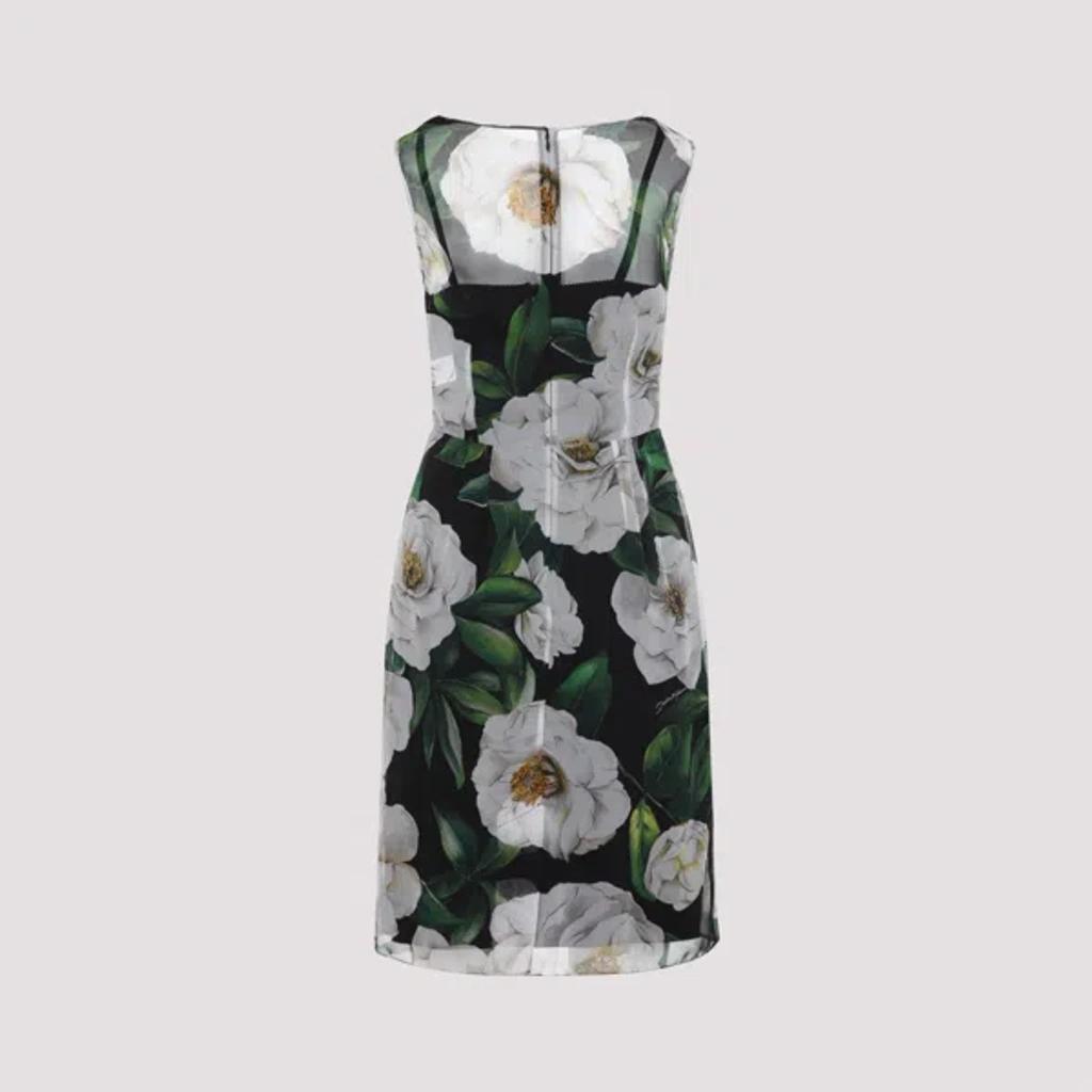 DOLCE & GABBANA Silk Dress With Floral Print Dresses Multicolor In Gardeniafnero Product Image