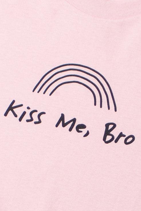Light Pink Kiss Me Bro T-Shirt Product Image