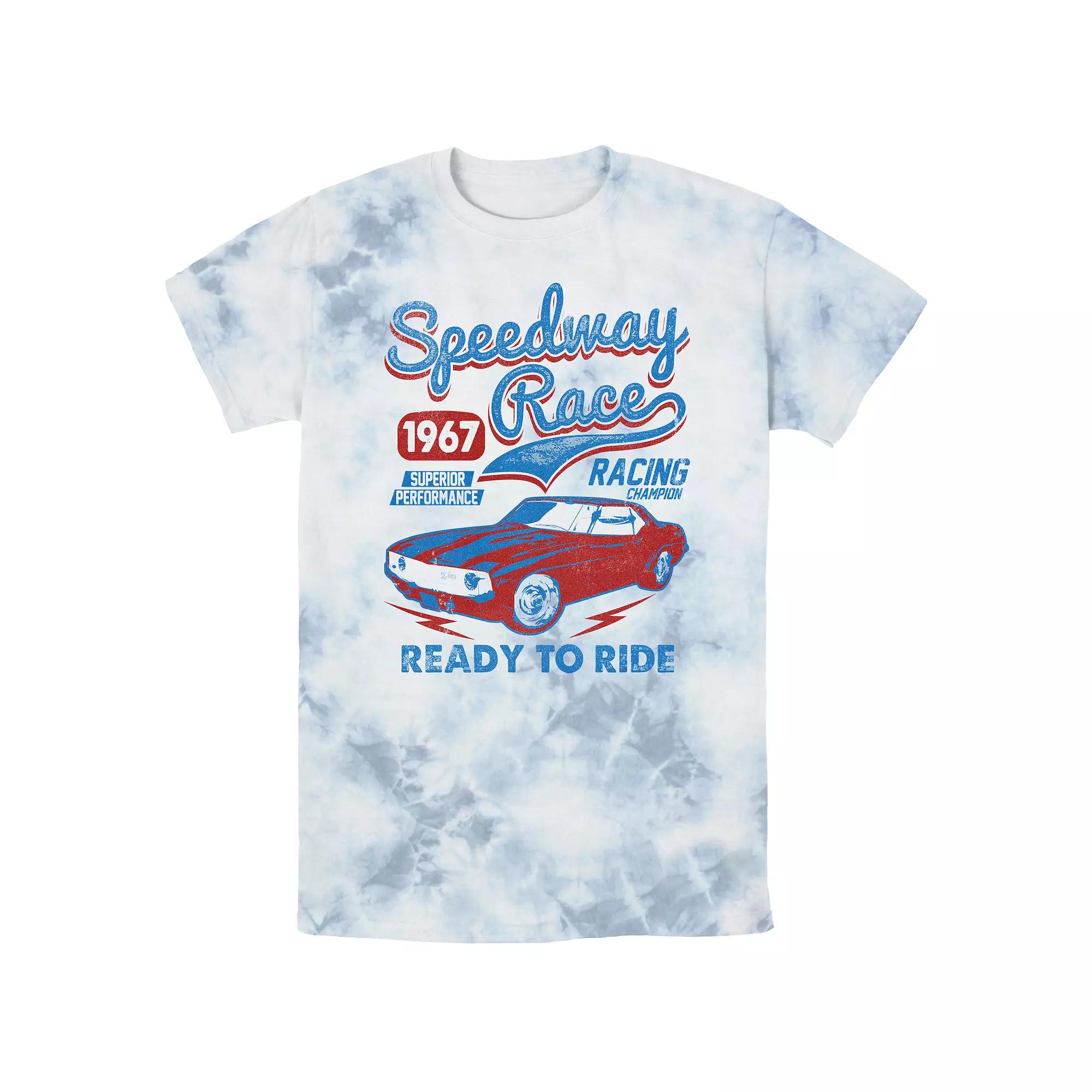 Men's Chevrolet Speedway Race Bombard Wash Graphic Tee, Size: Small, White Blue Product Image