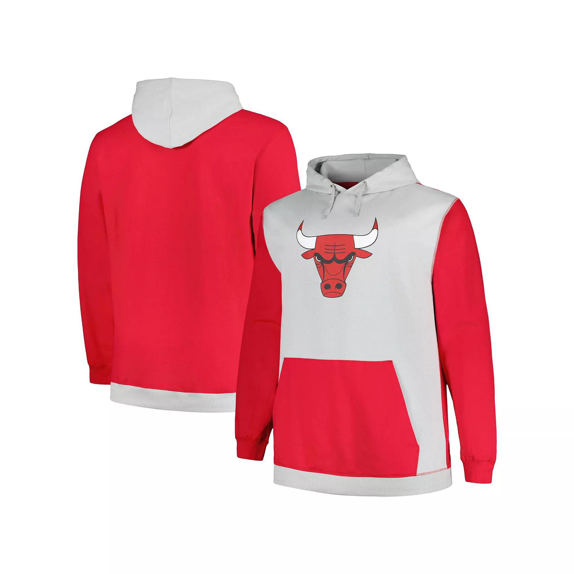Men's Fanatics Branded  Red/Silver Chicago Bulls Big & Tall Primary Arctic Pullover Hoodie, Size: 3XB Product Image
