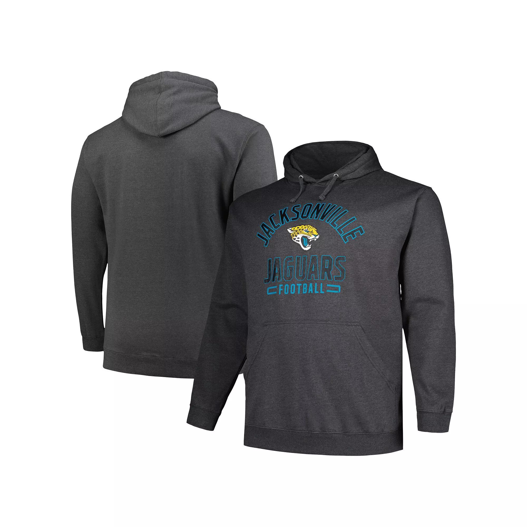 Men's Fanatics Heather Charcoal Jacksonville Jaguars Big & Tall Pullover Hoodie,  Product Image