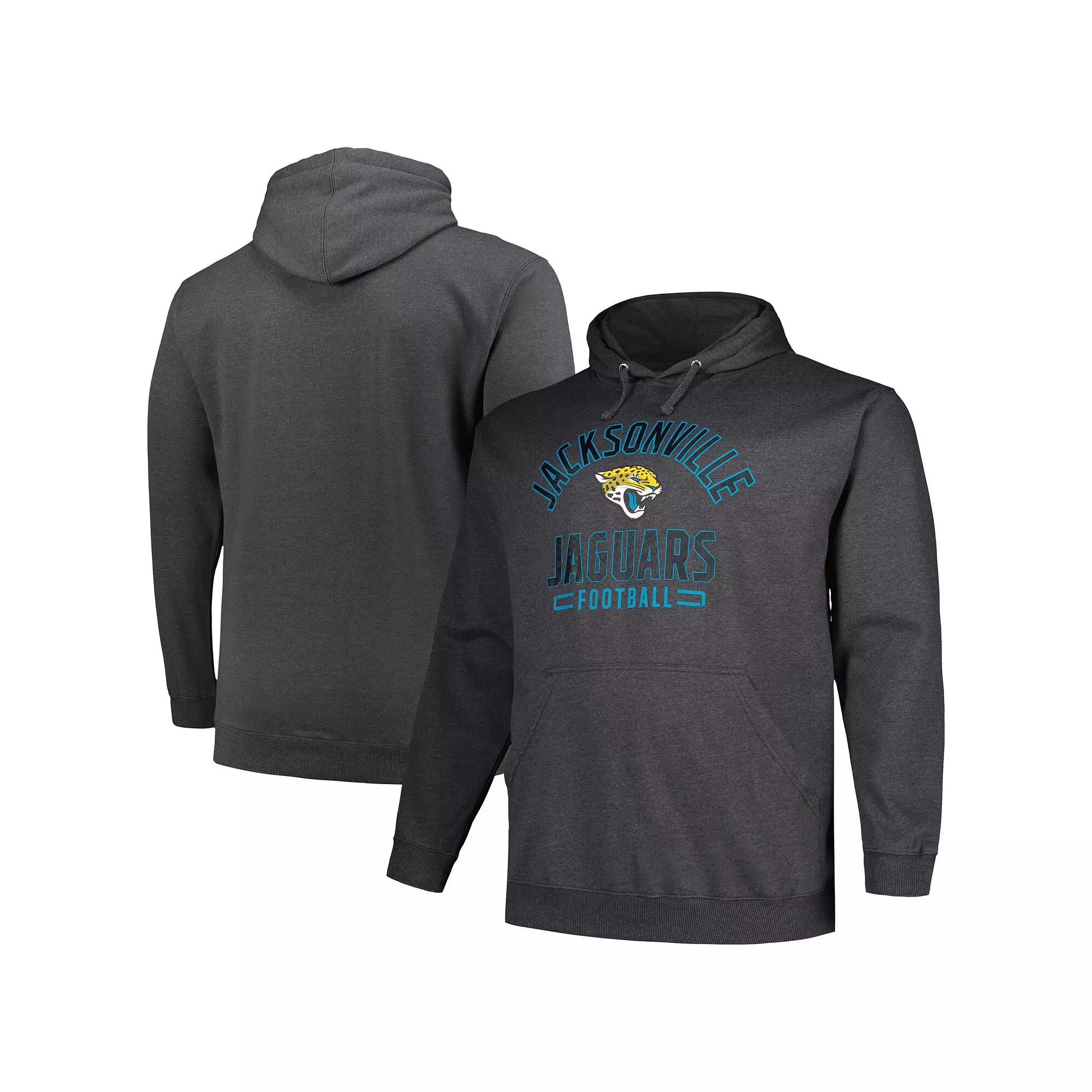 Men's Fanatics Heather Charcoal Jacksonville Jaguars Big & Tall Pullover Hoodie,  Product Image