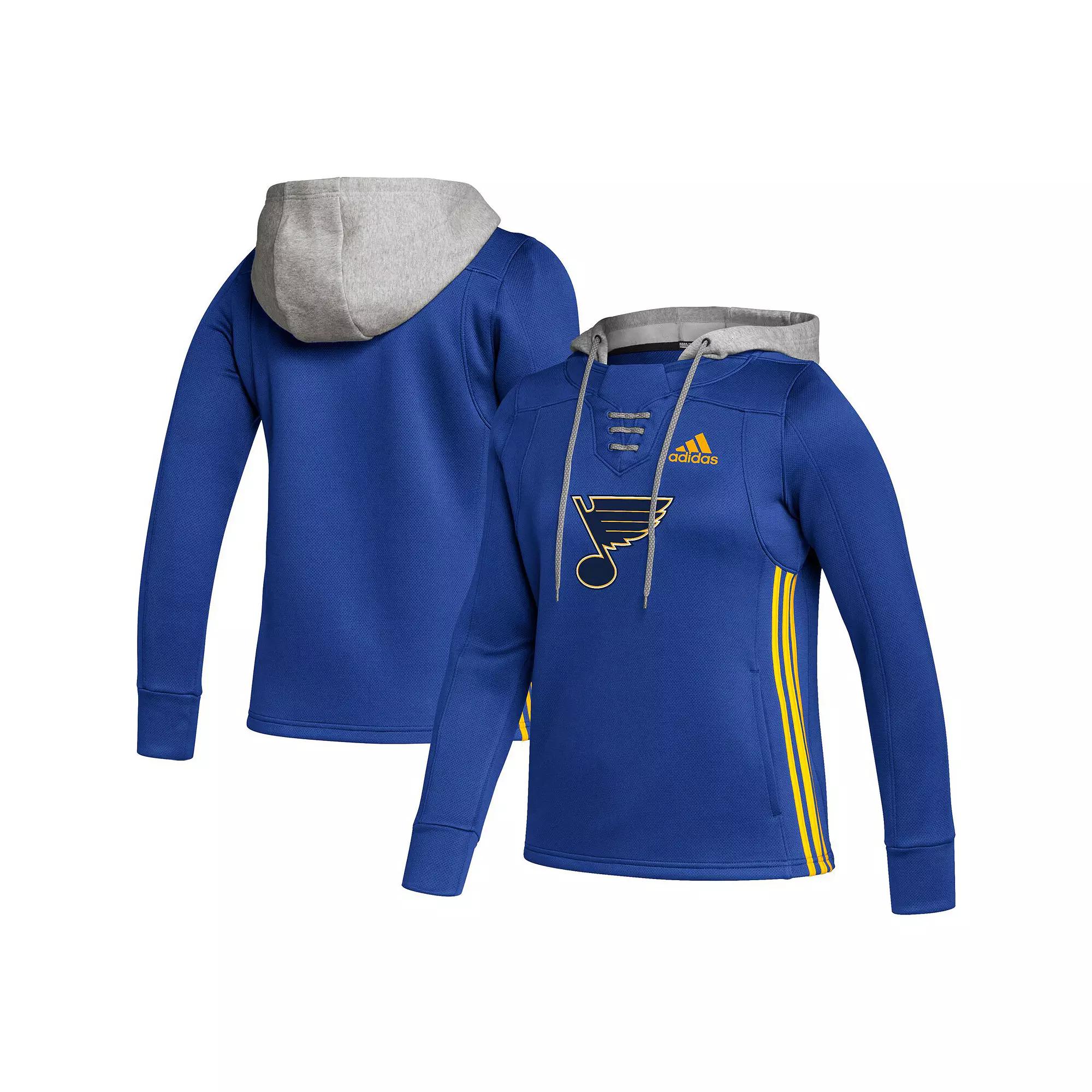 Women's adidas Blue St. Louis Blues Skate Lace Primeblue Team Pullover Hoodie, Size: Small Product Image