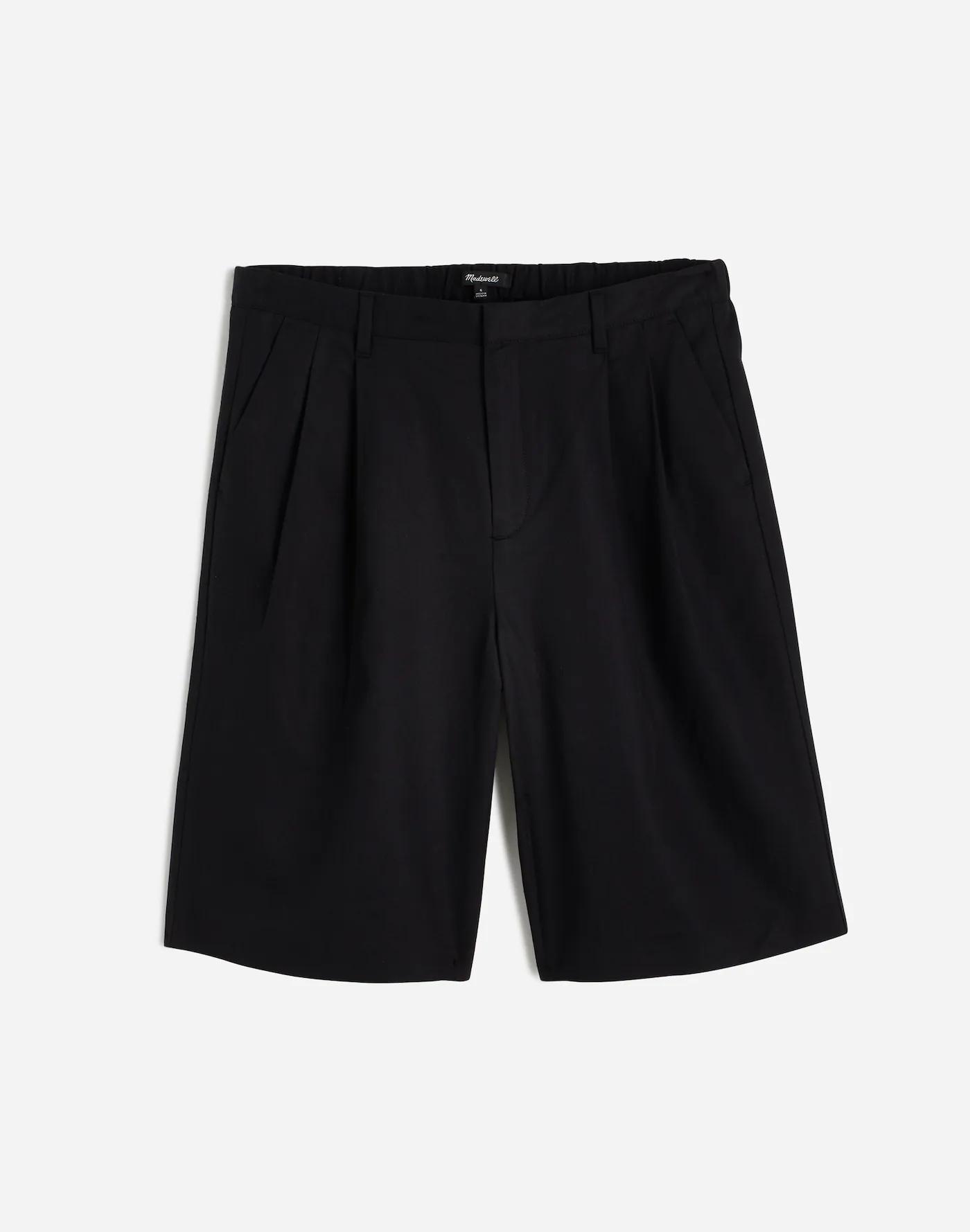 Relaxed Pleated Trouser Shorts in Drapey Twill Product Image
