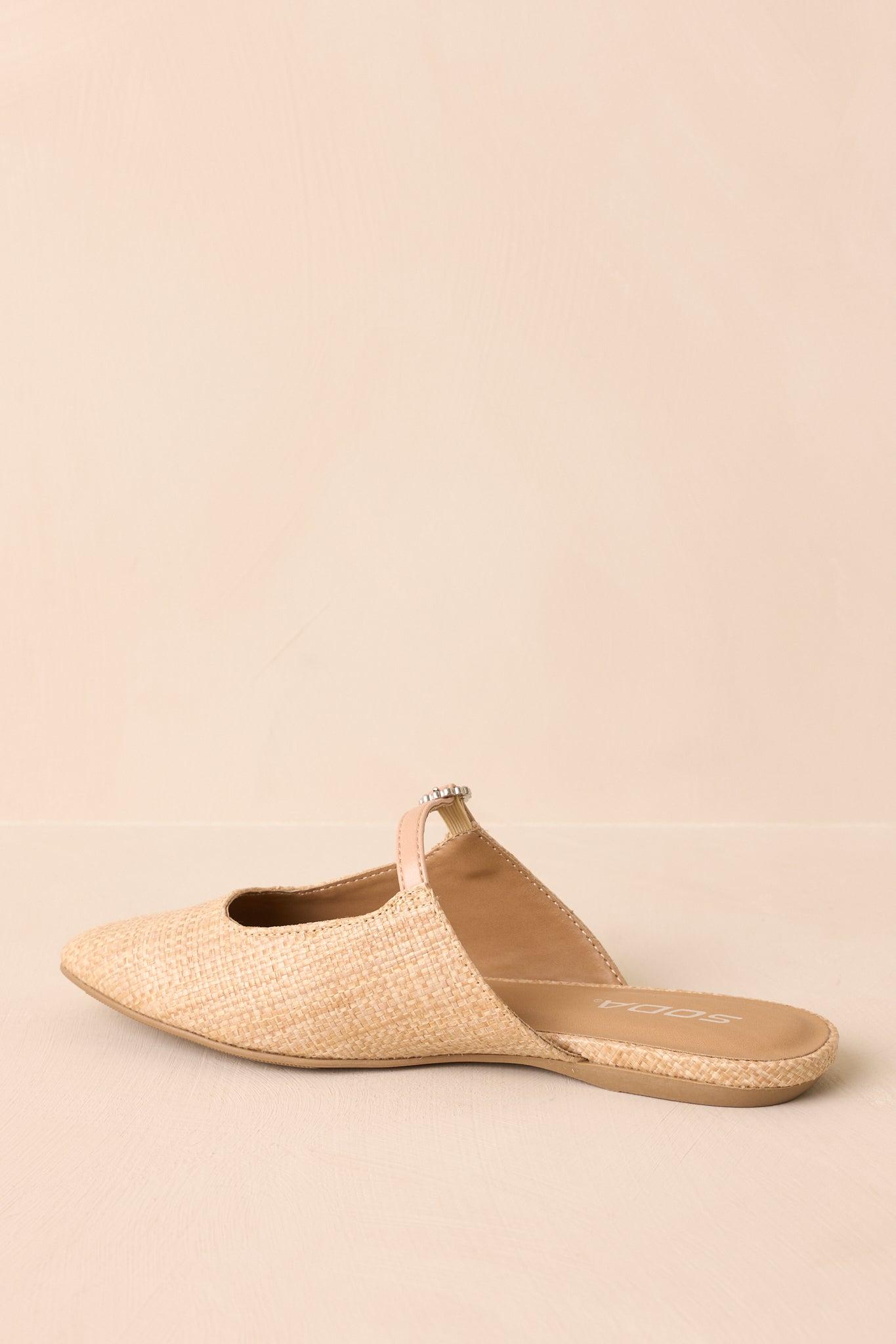 Leap Of Faith Natural Woven Raffia Mules Product Image